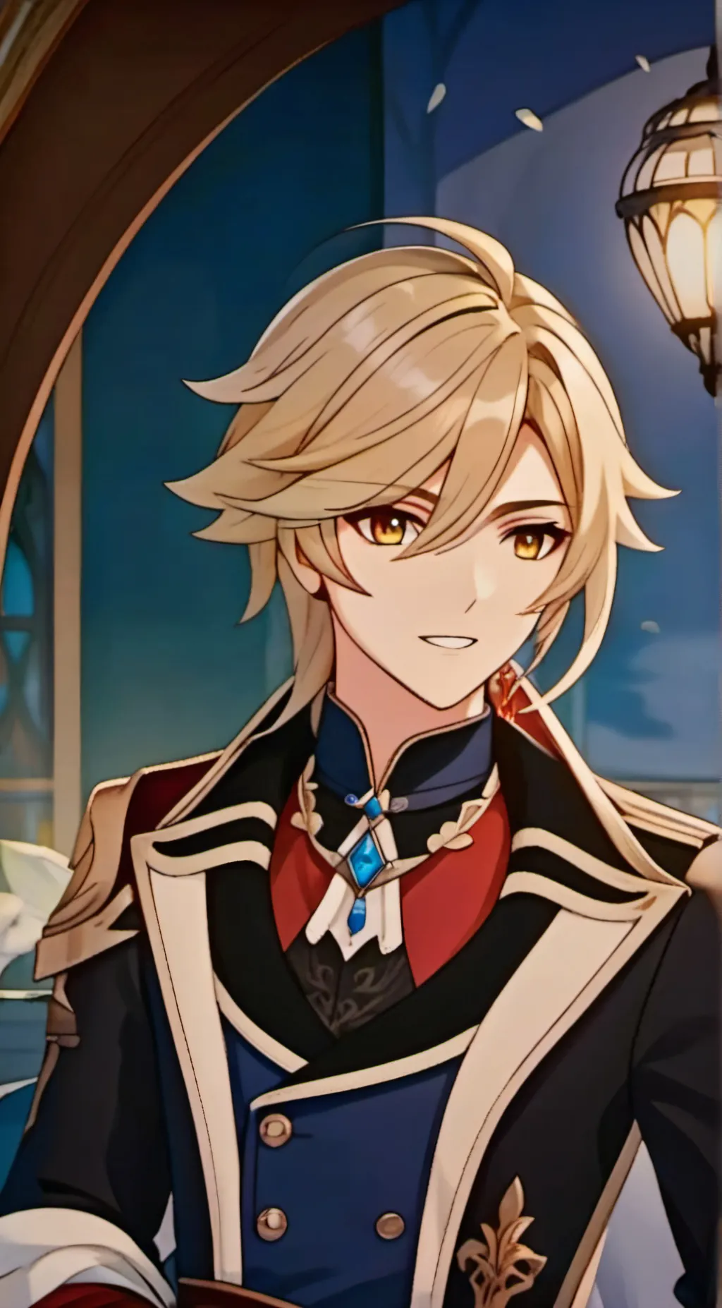 ai character: -KAVEH+ /GI\ background