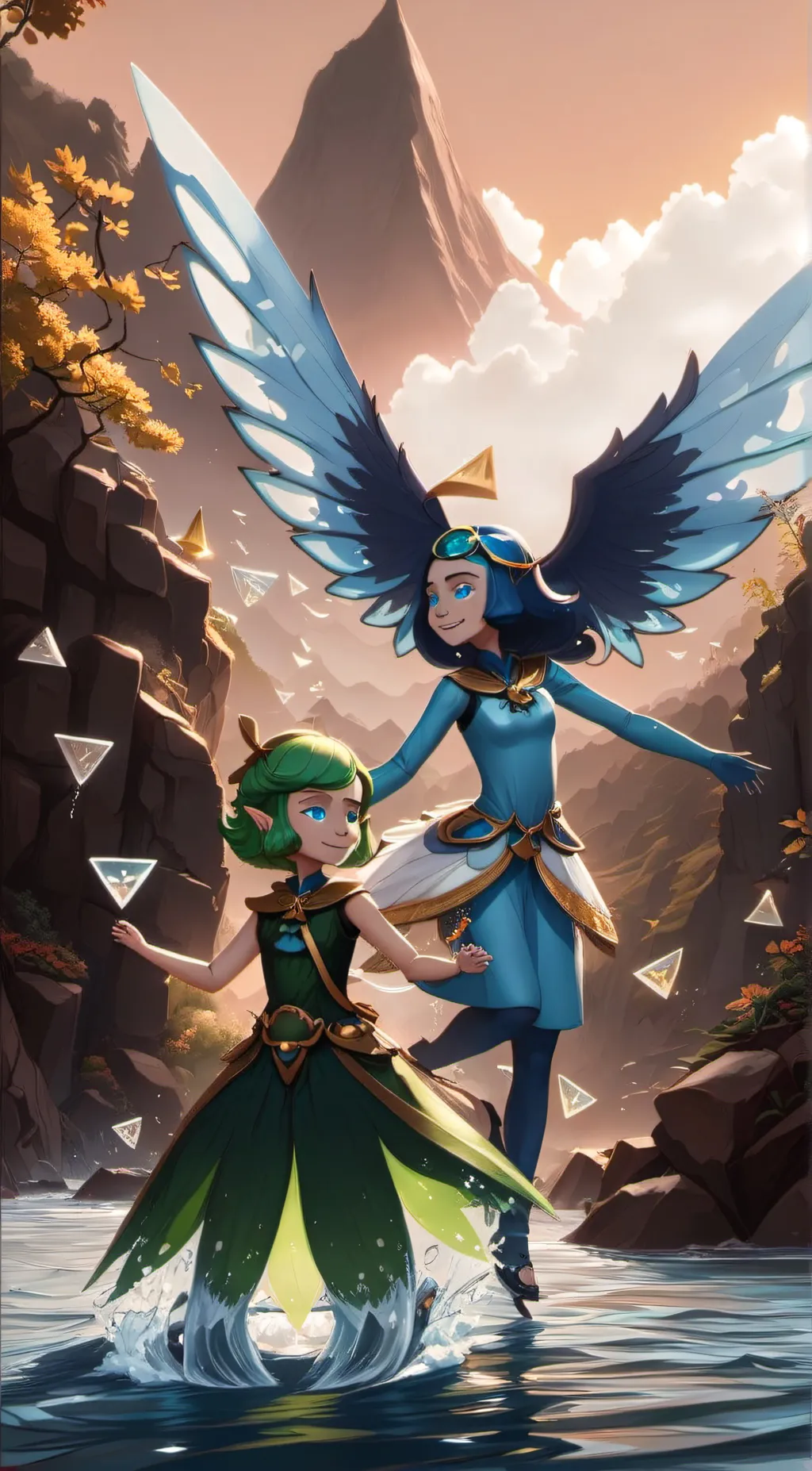 ai character: Peridot and lapis  background