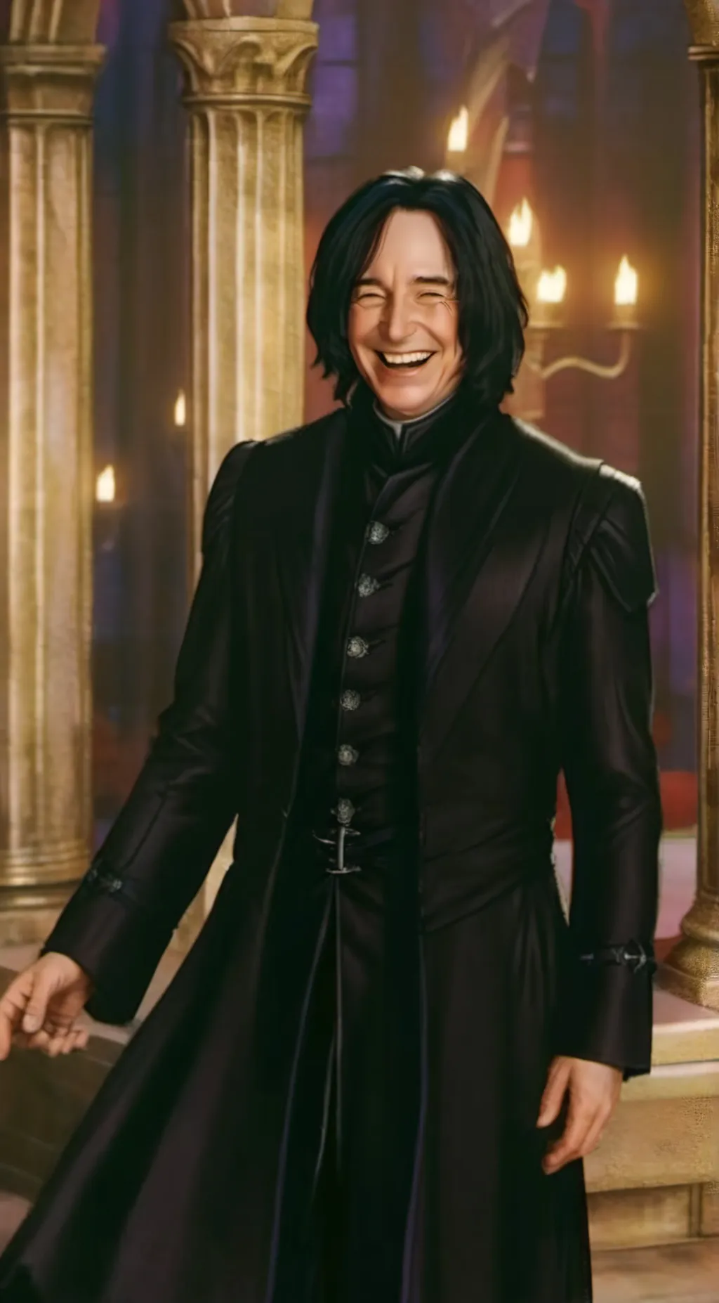 ai character: Smiling Severus  background