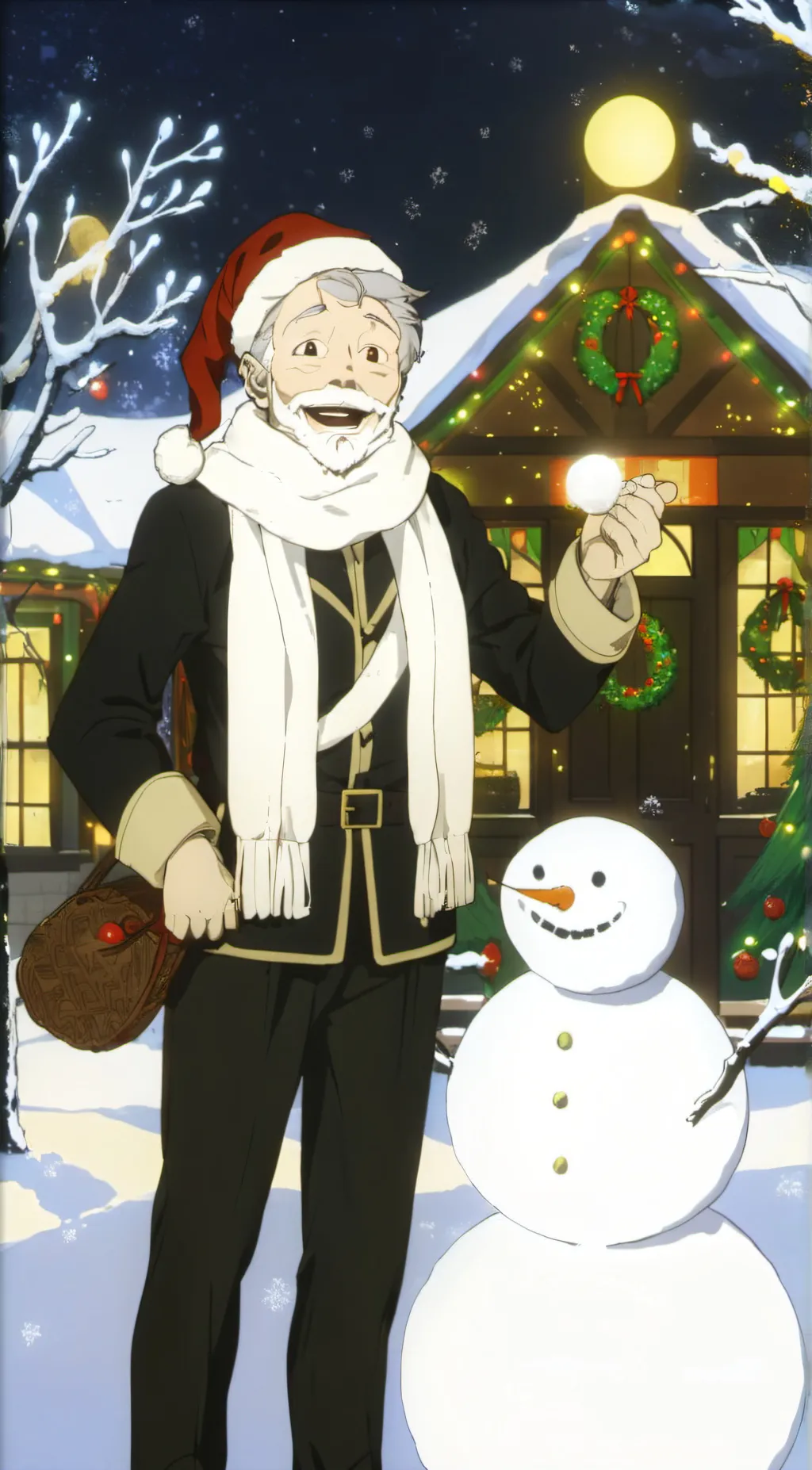 ai character: old man in mewing  background