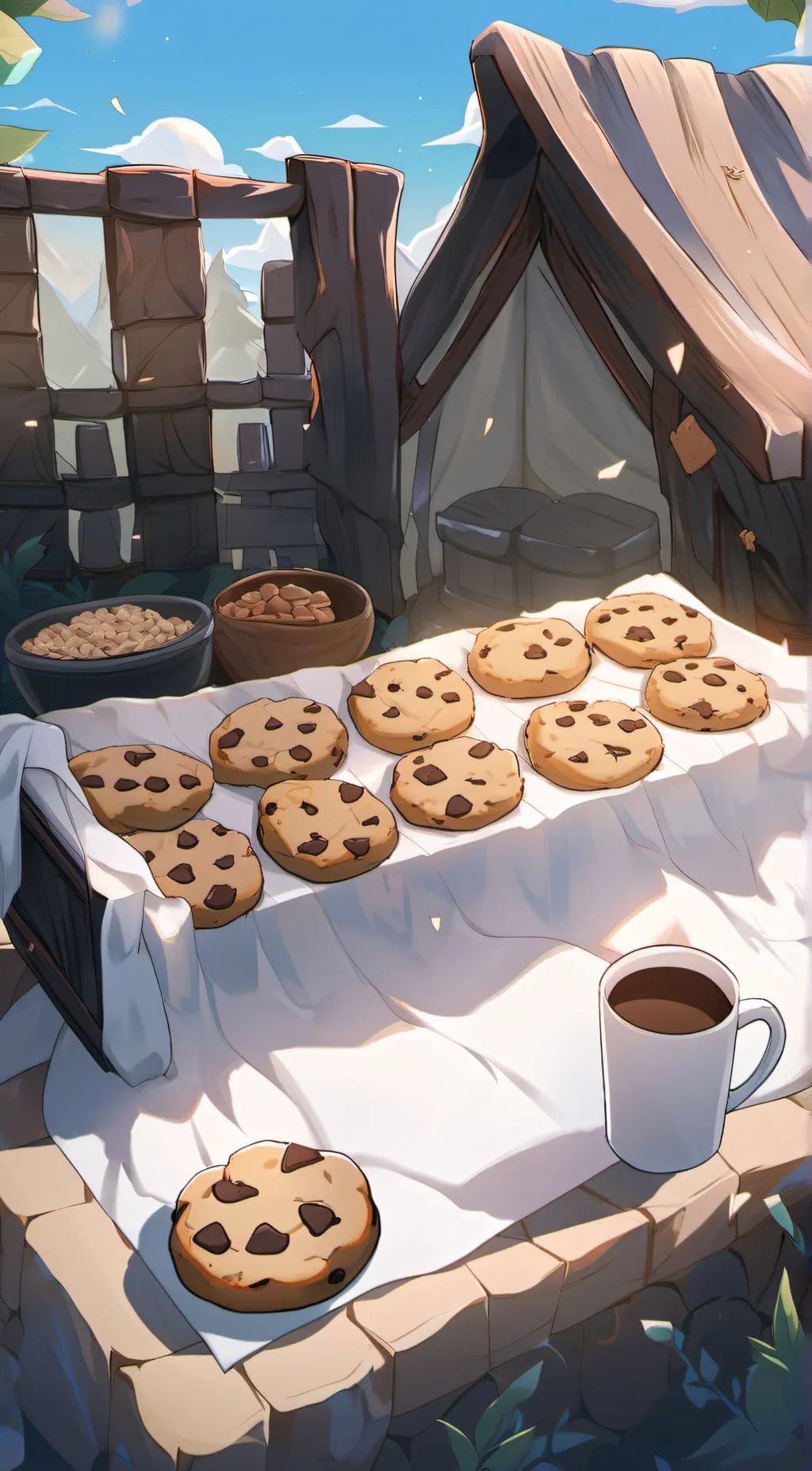 ai character: ur cookie factory background
