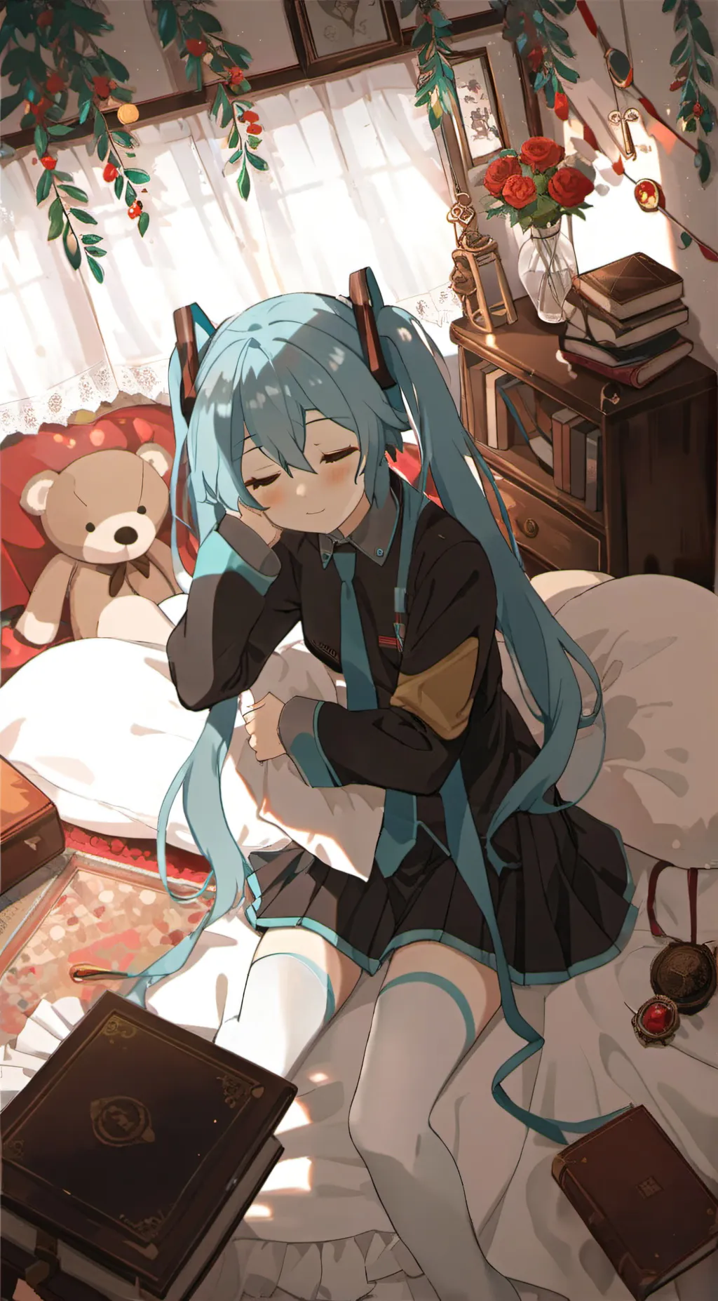 ai character: Hatsune miku  background