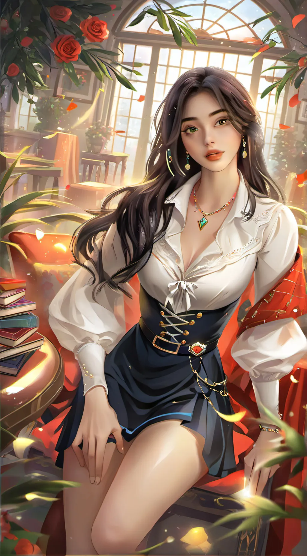 ai character: Amber background