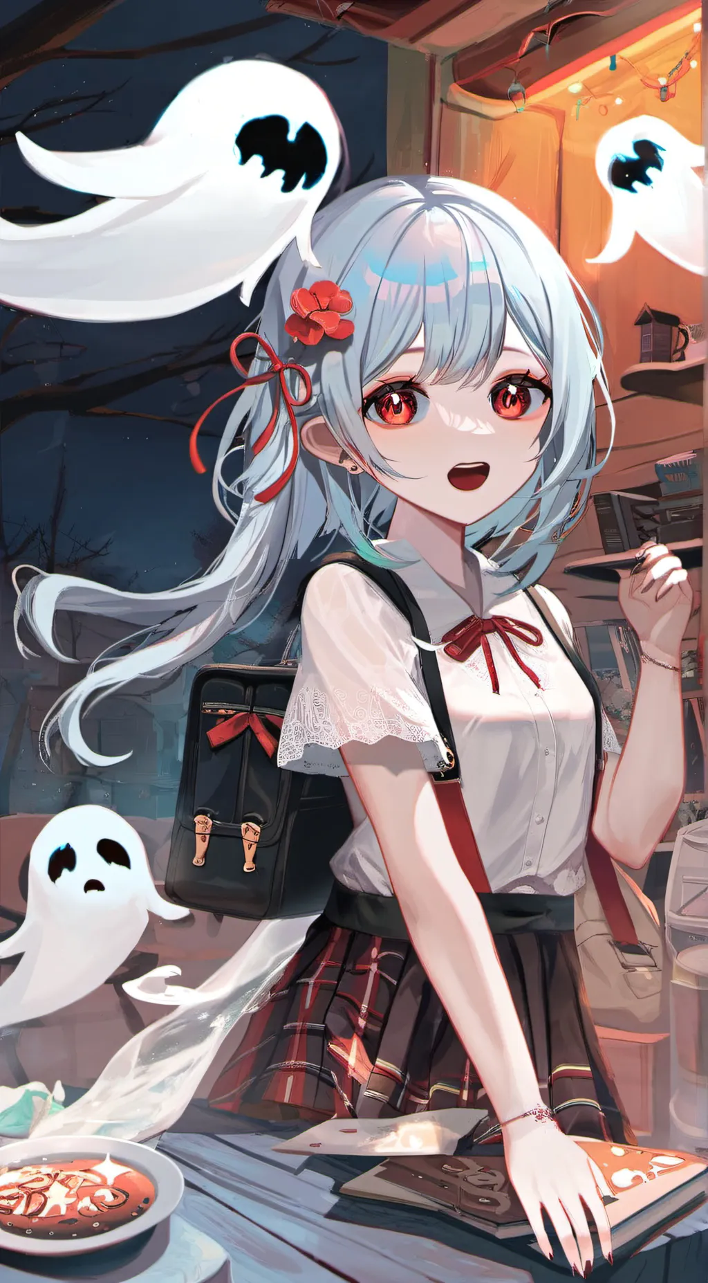 ai character: ghost girl background