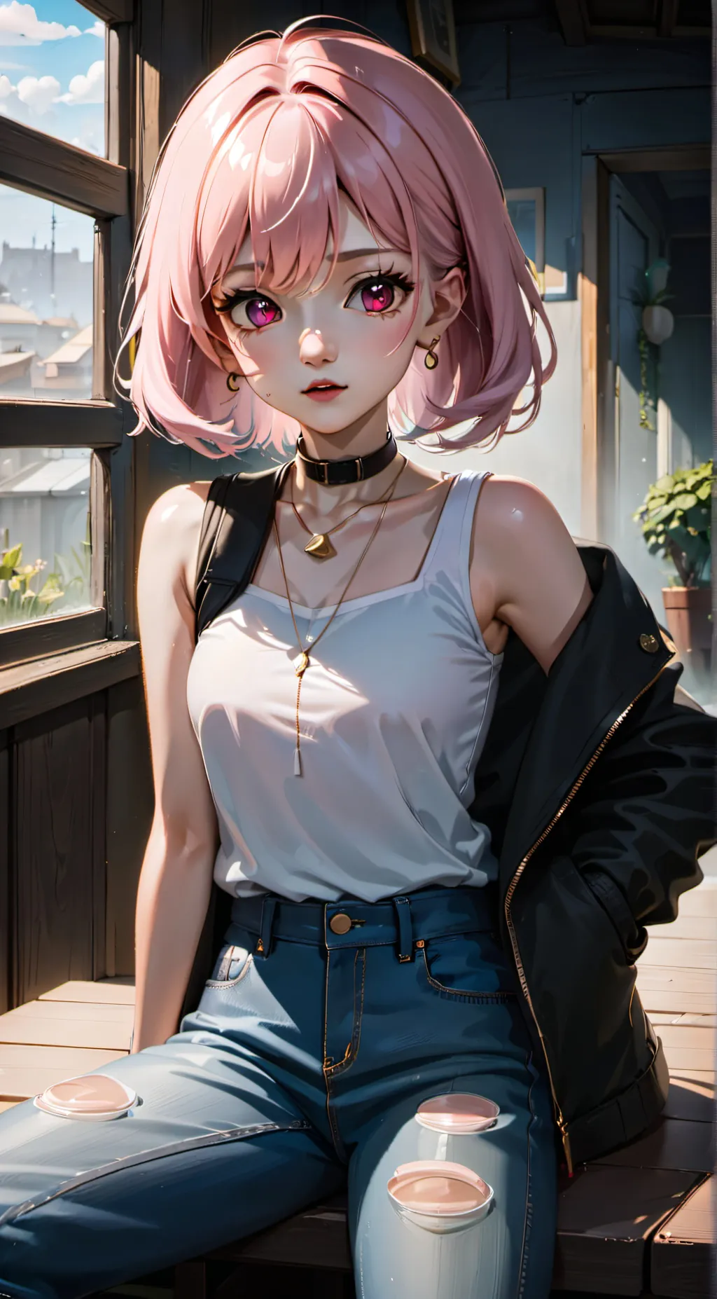 ai character: lilac background