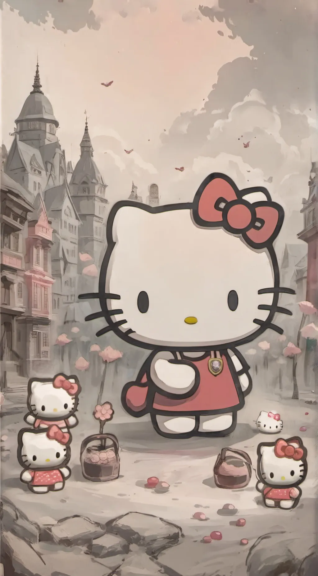ai character: hello kitty background
