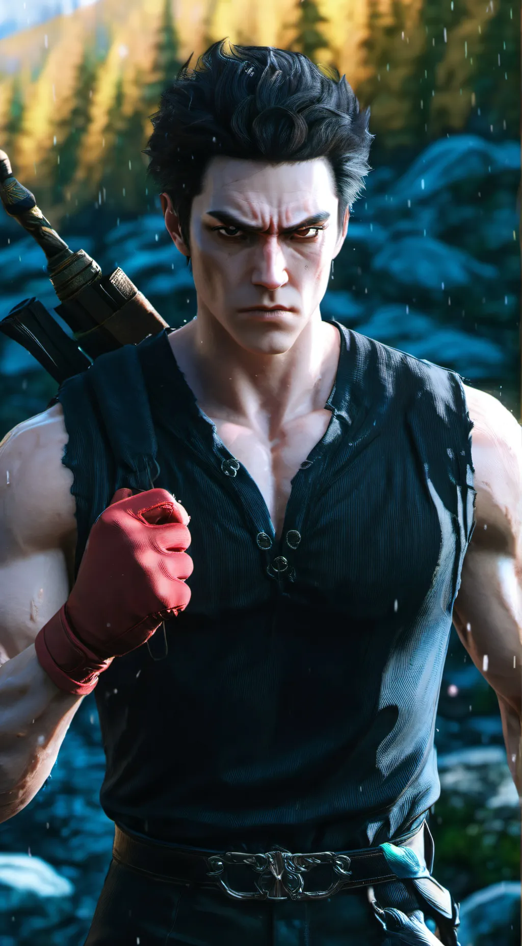 ai character: Kazuma  background