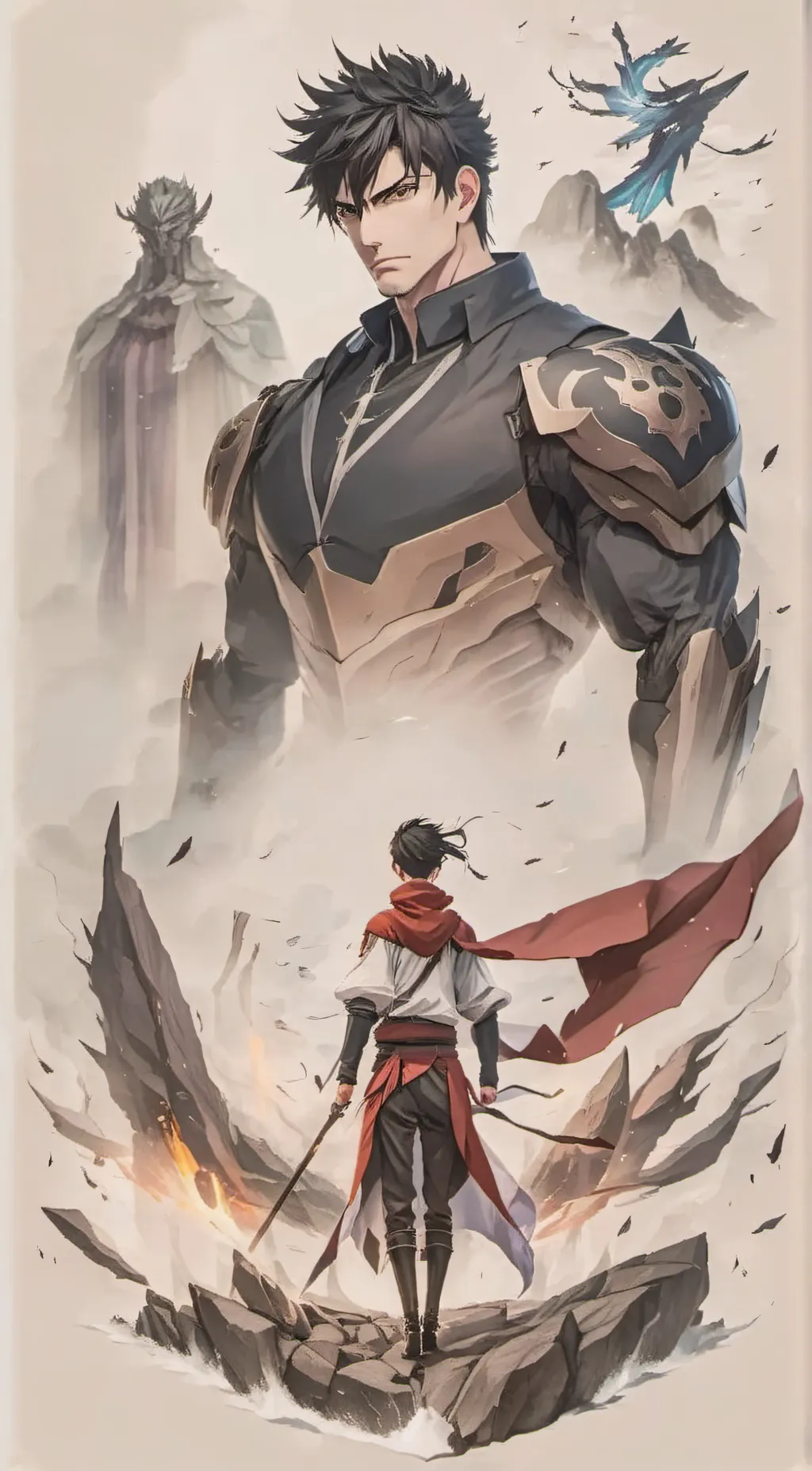 ai character: God of Anime background