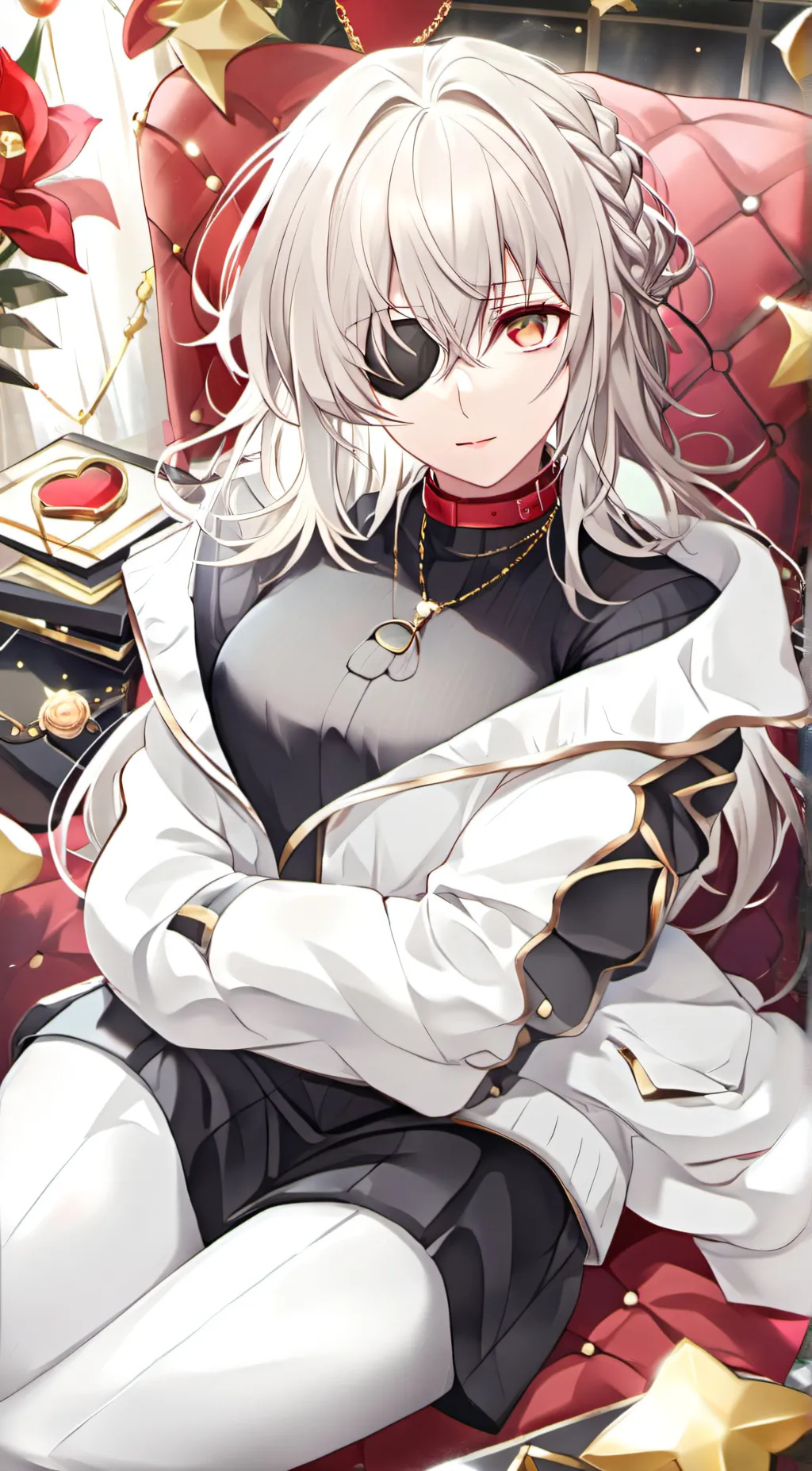 ai character: Violet background