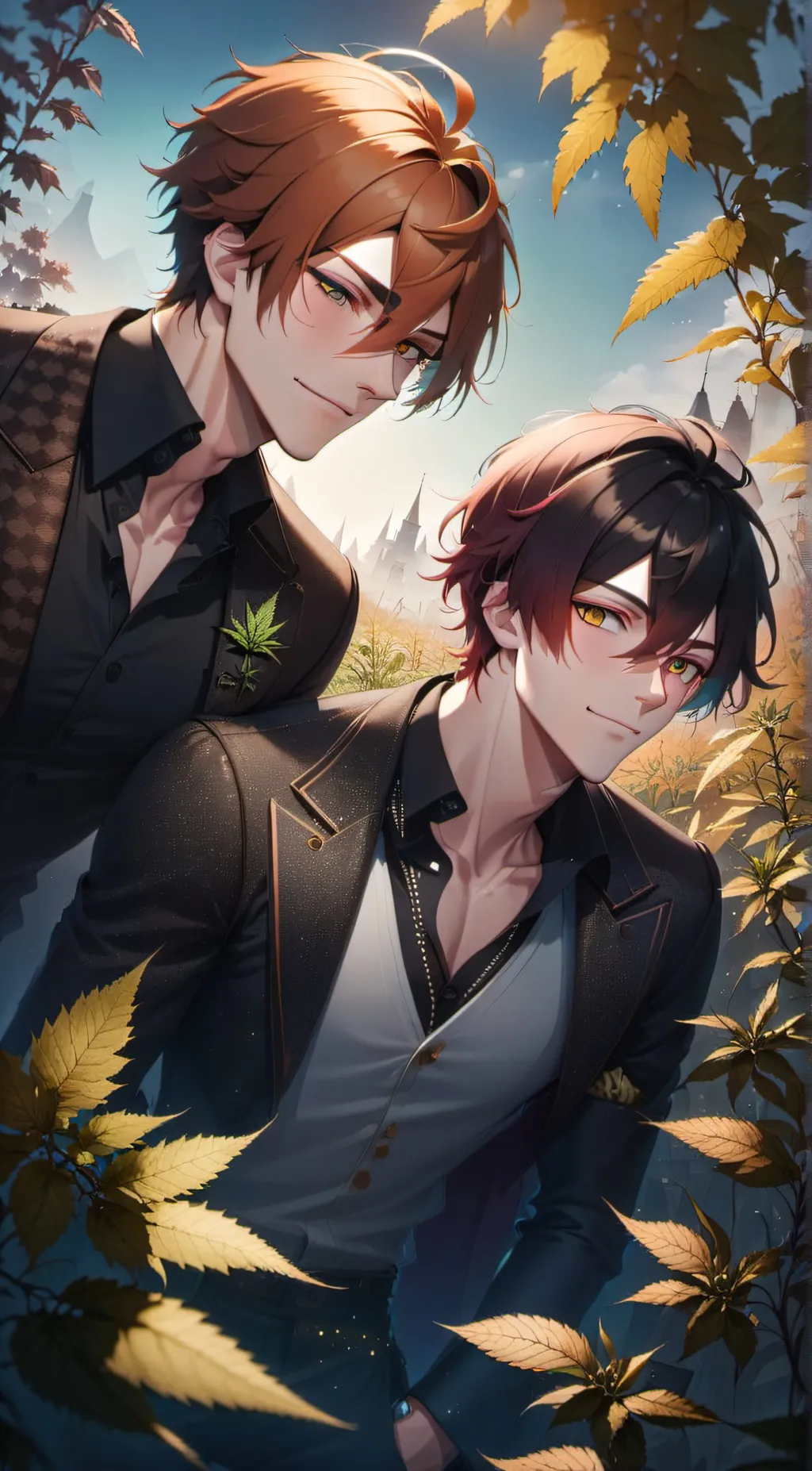 ai character: Alex and Andrew  background