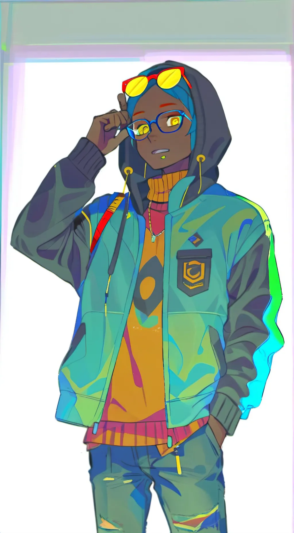 ai character: Gradient  background