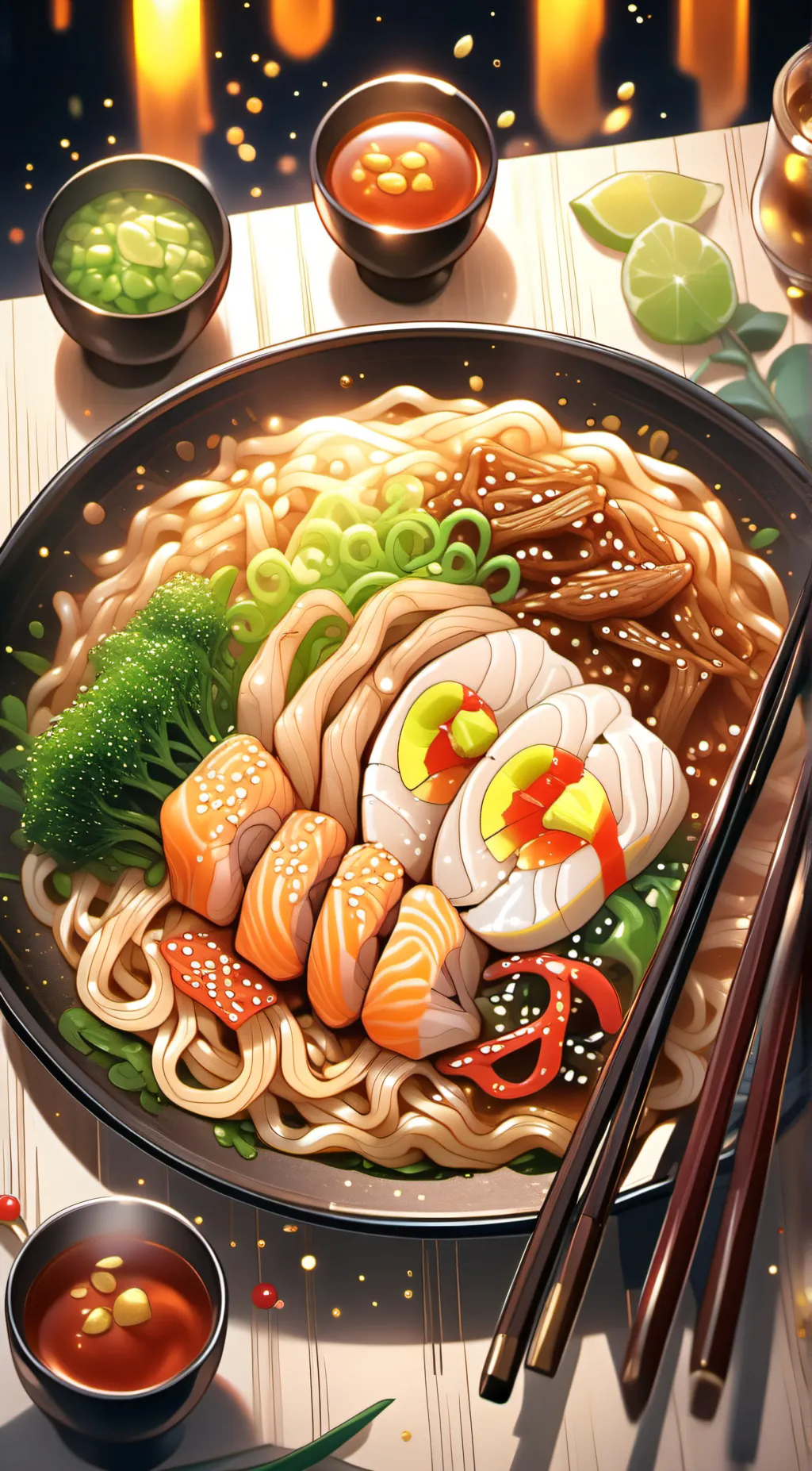 ai character: noodle background