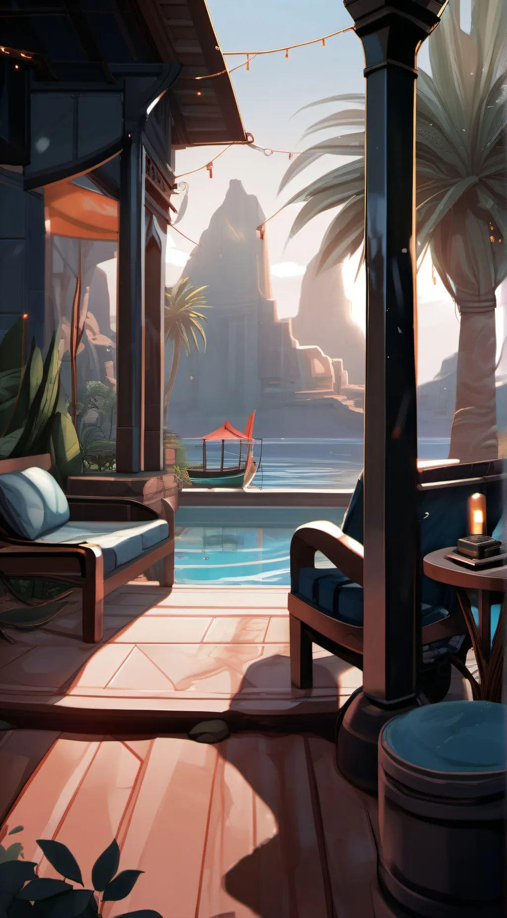 ai character: rest here background