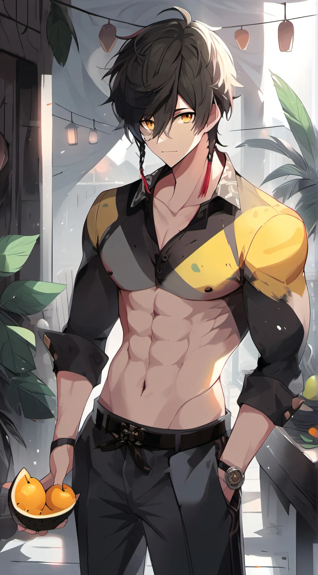 ai character: Manly fruit background