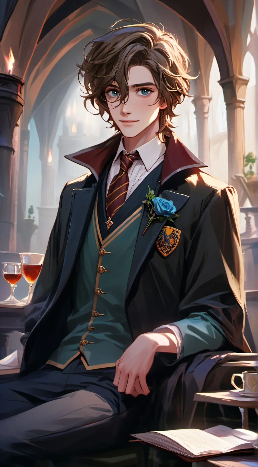 ai character: M Riddle background