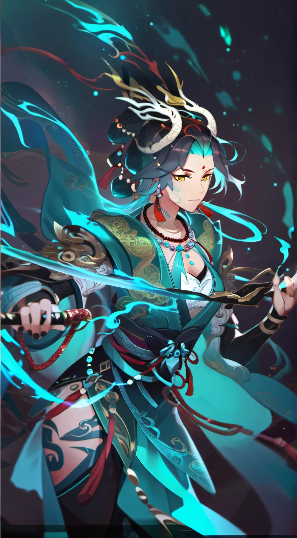 ai character: Aqua background