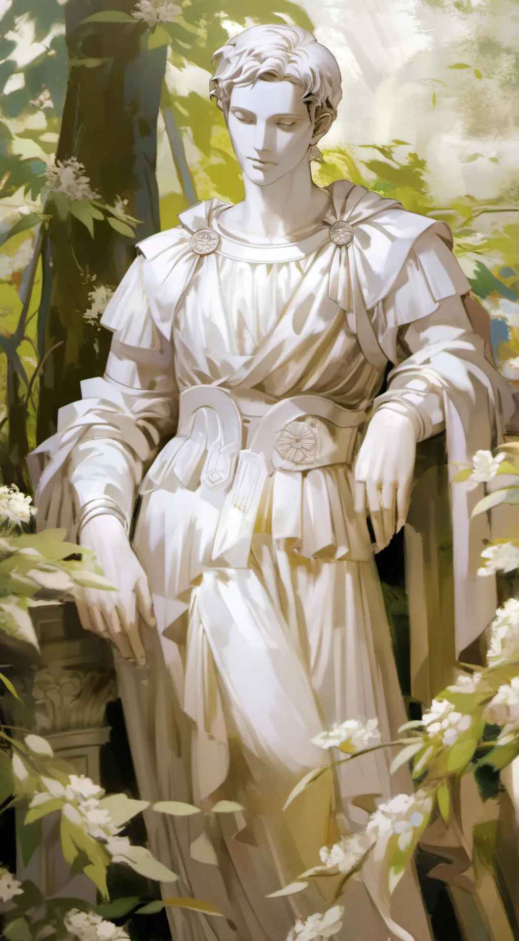 ai character: Greenwood Statue background