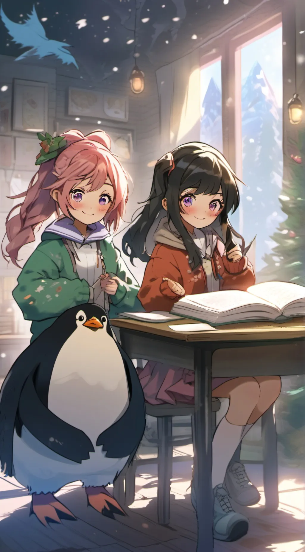 ai character: Angie and Crenie background