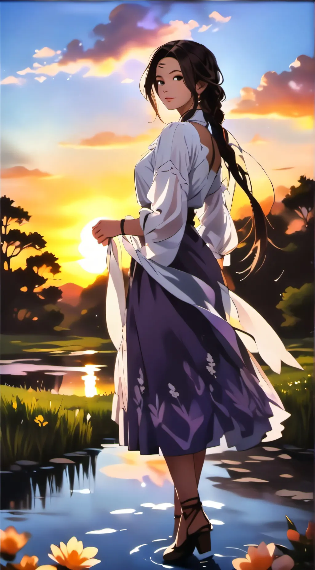 ai character: Emma Stone  background