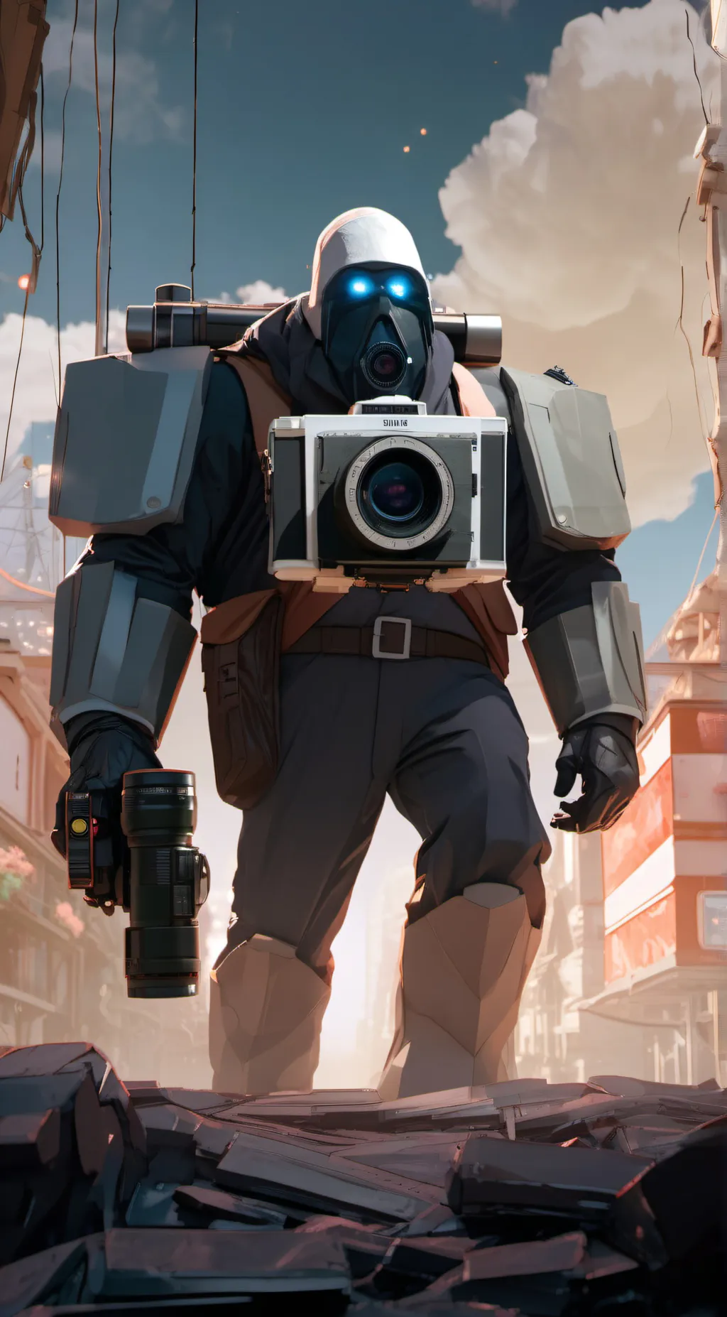 ai character: titan cameraman background