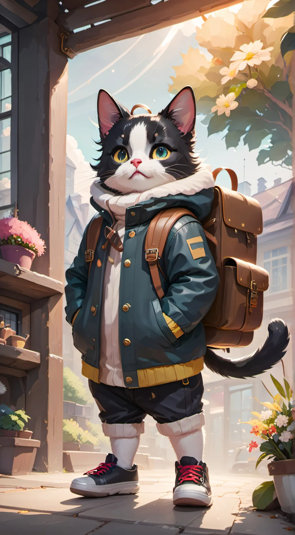 ai character: Trevor dabloon cat background
