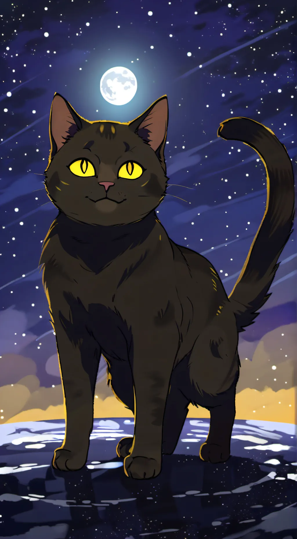 ai character: moon heart  background