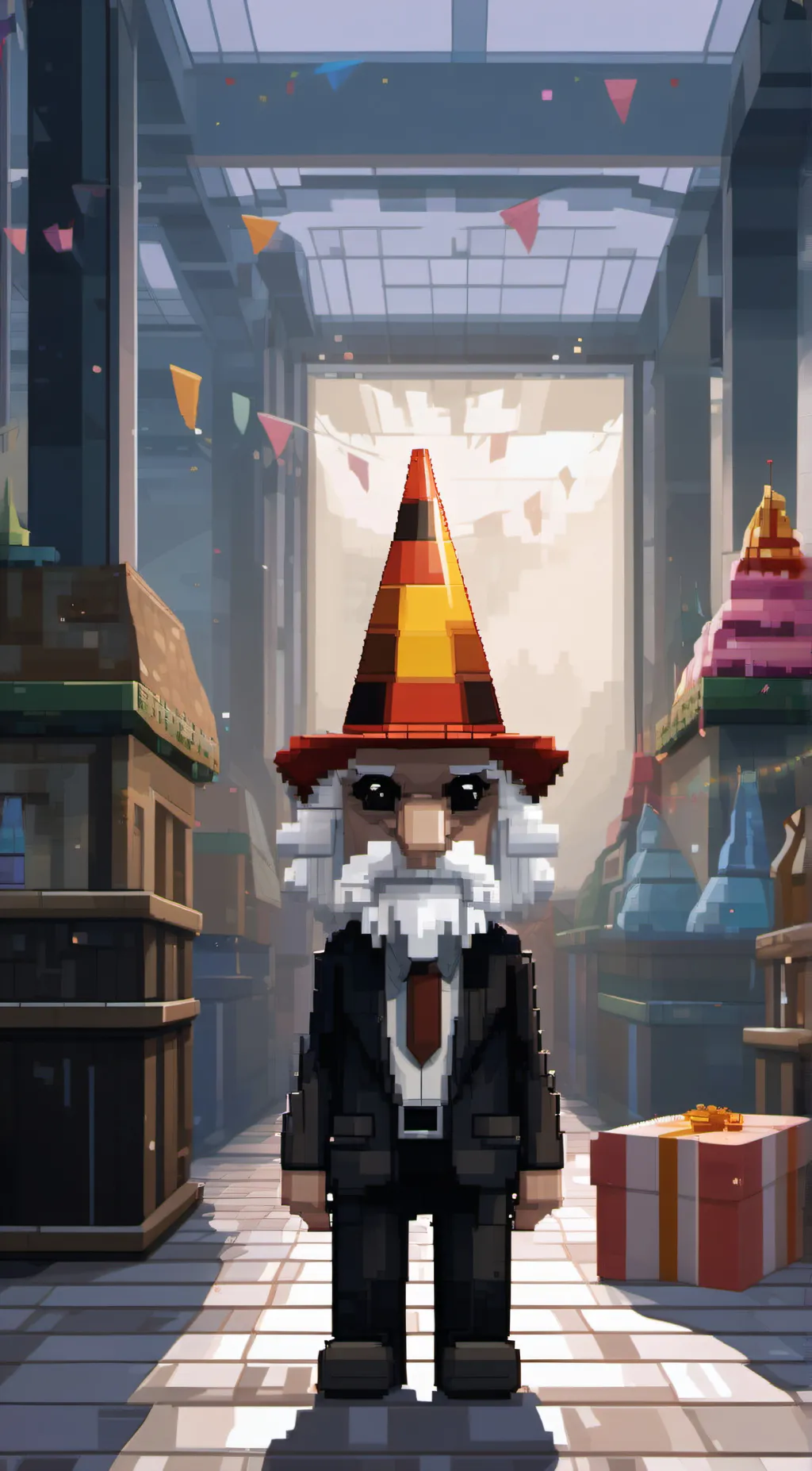 ai character: ConeMan(weirdcore) background