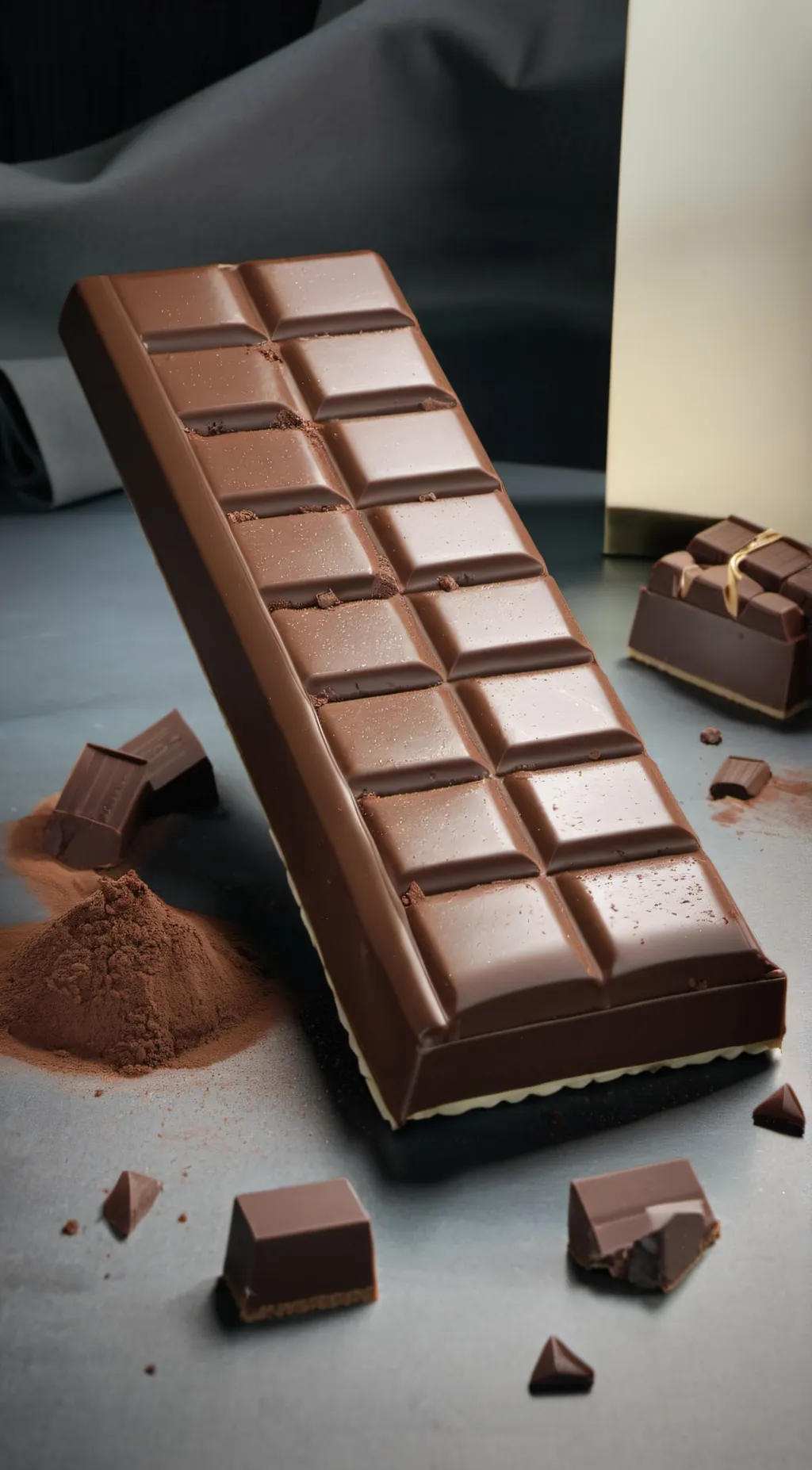 ai character: Chocolate bar background