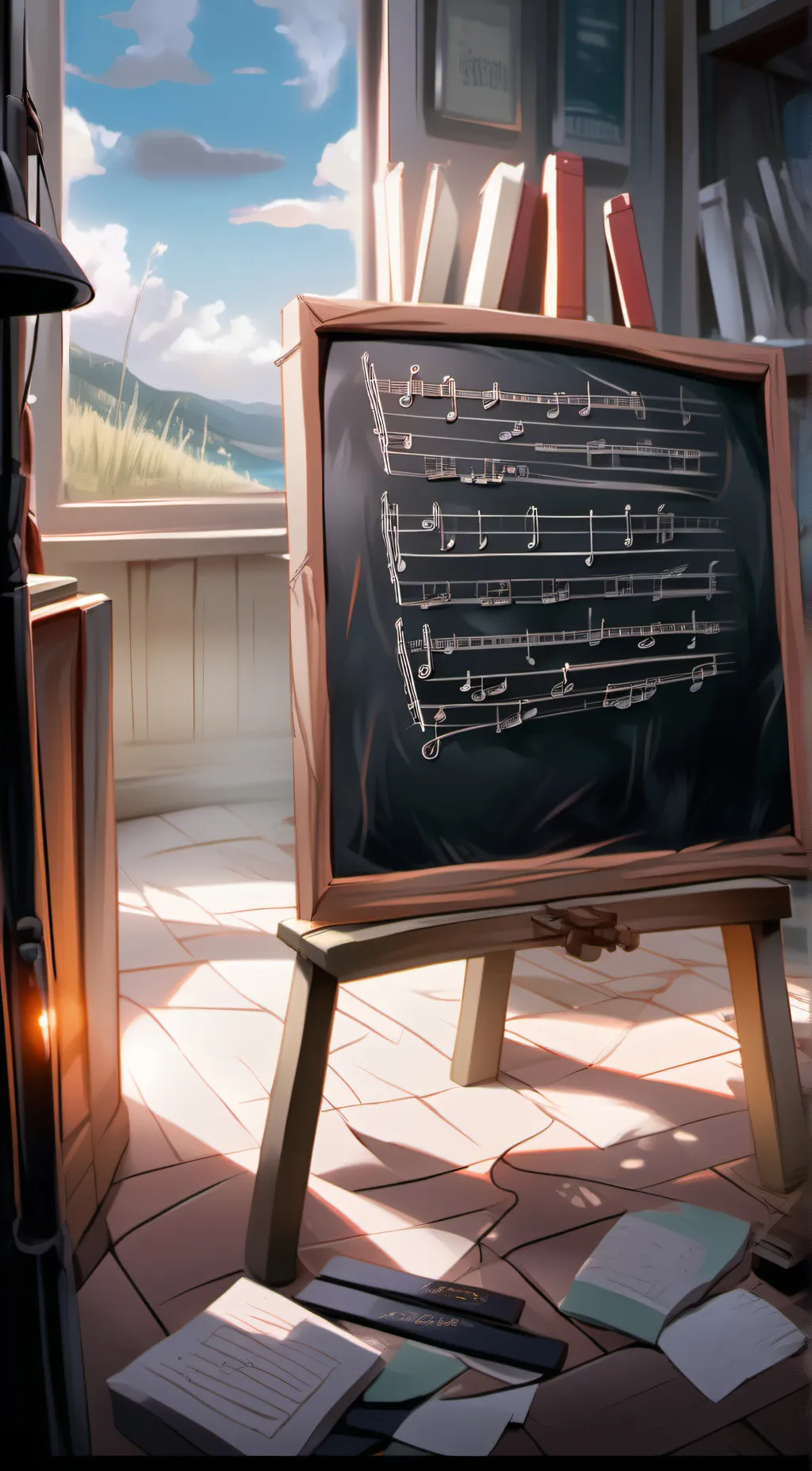 ai character: finish the lyrics background