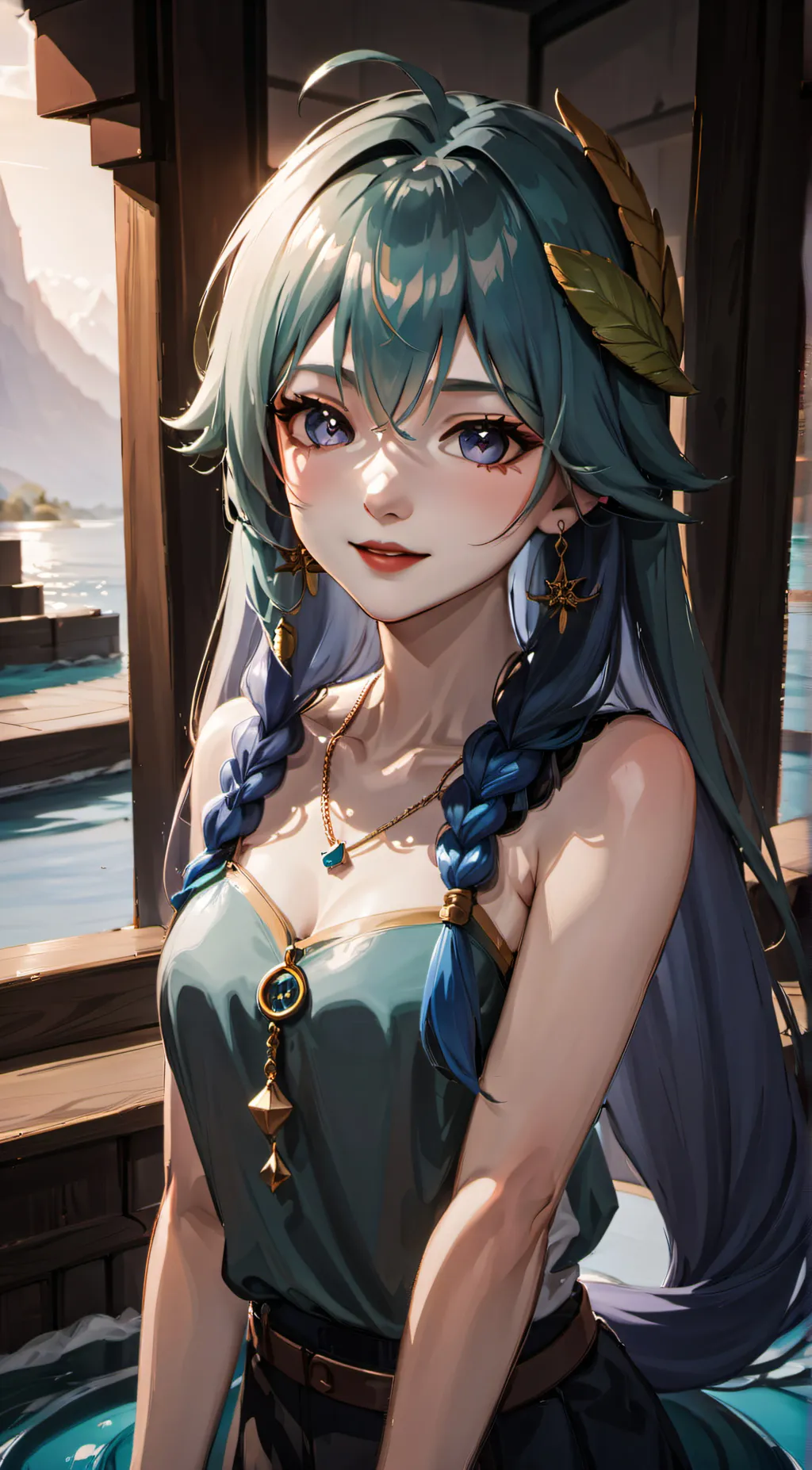 ai character: Aqua background