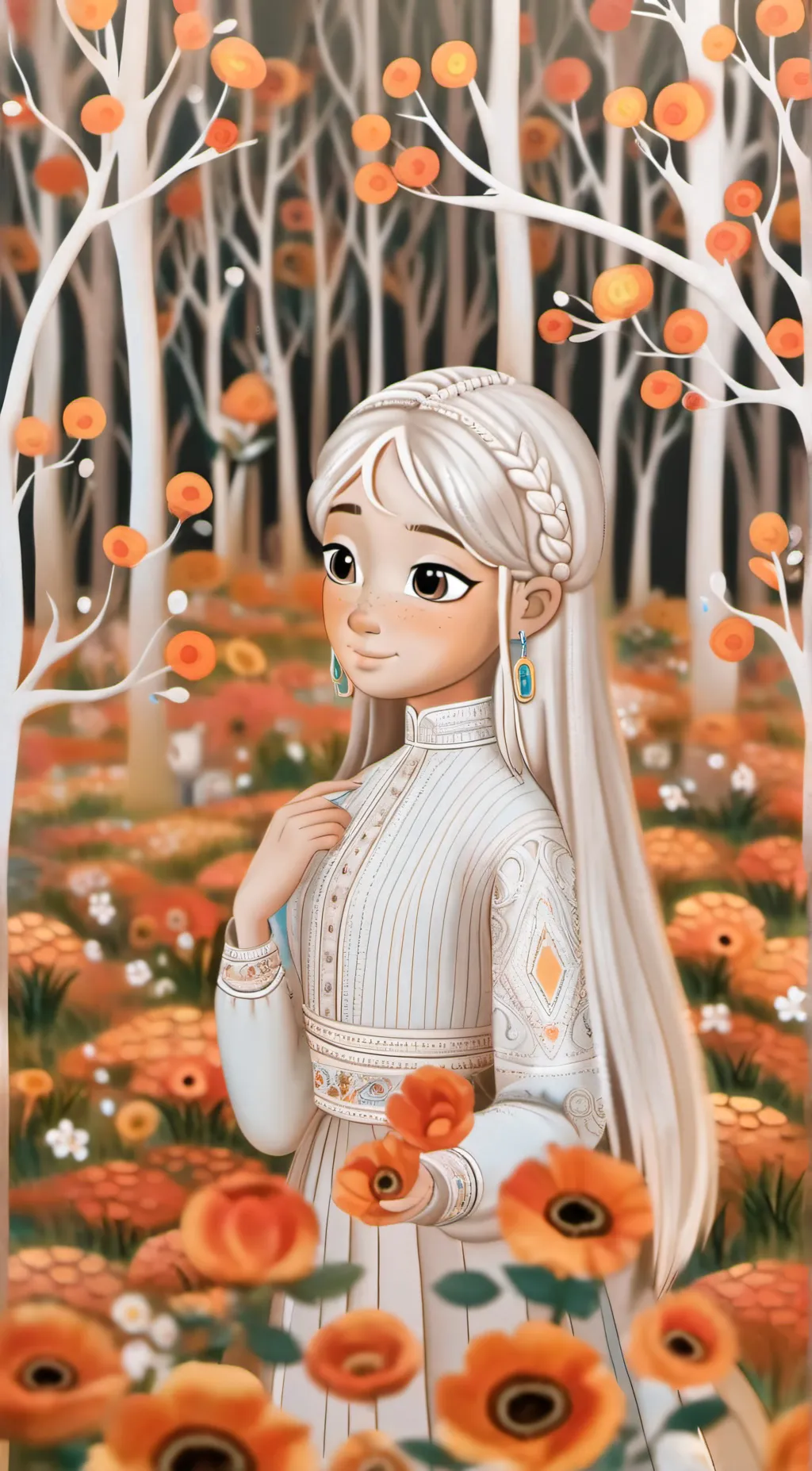 ai character: Autumn  background