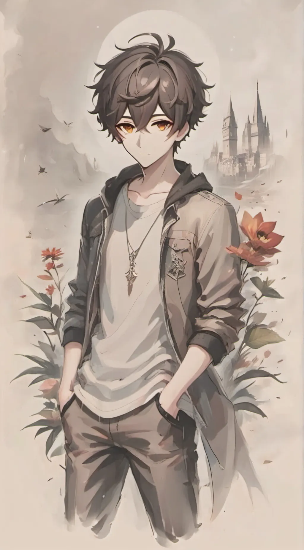 ai character: it's Andru heyy..  background