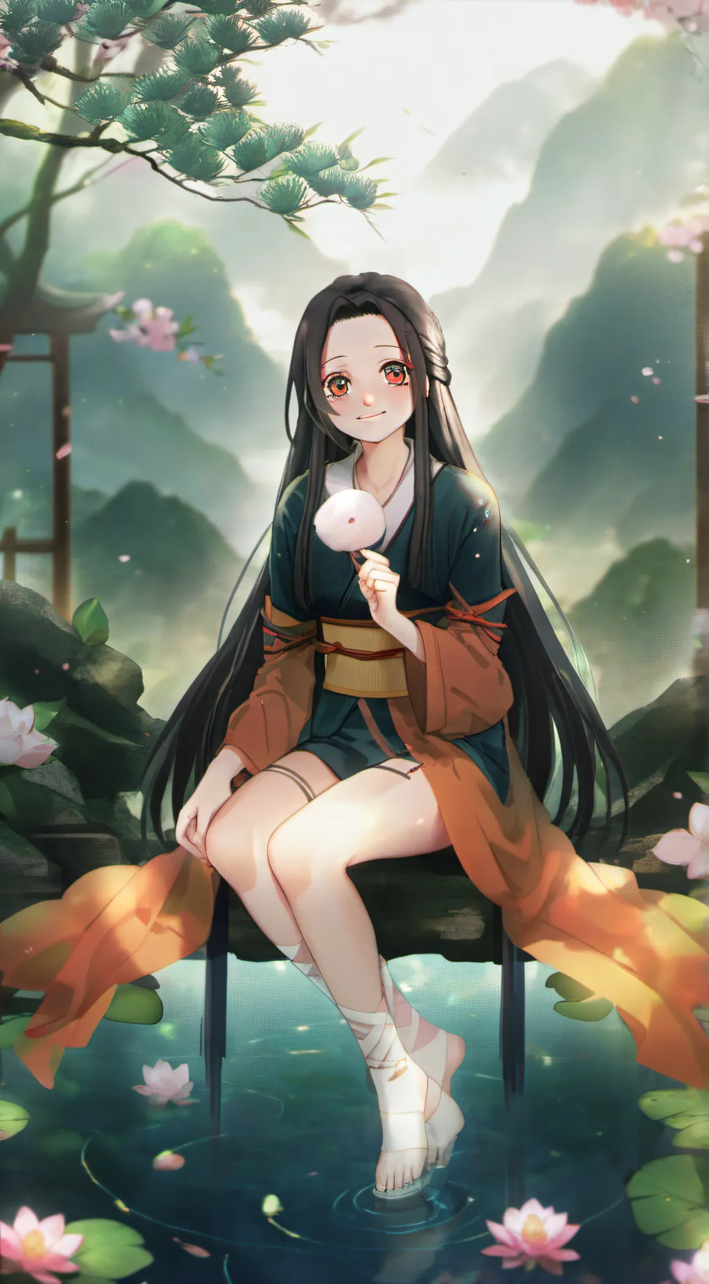 ai character: nezuko chan background