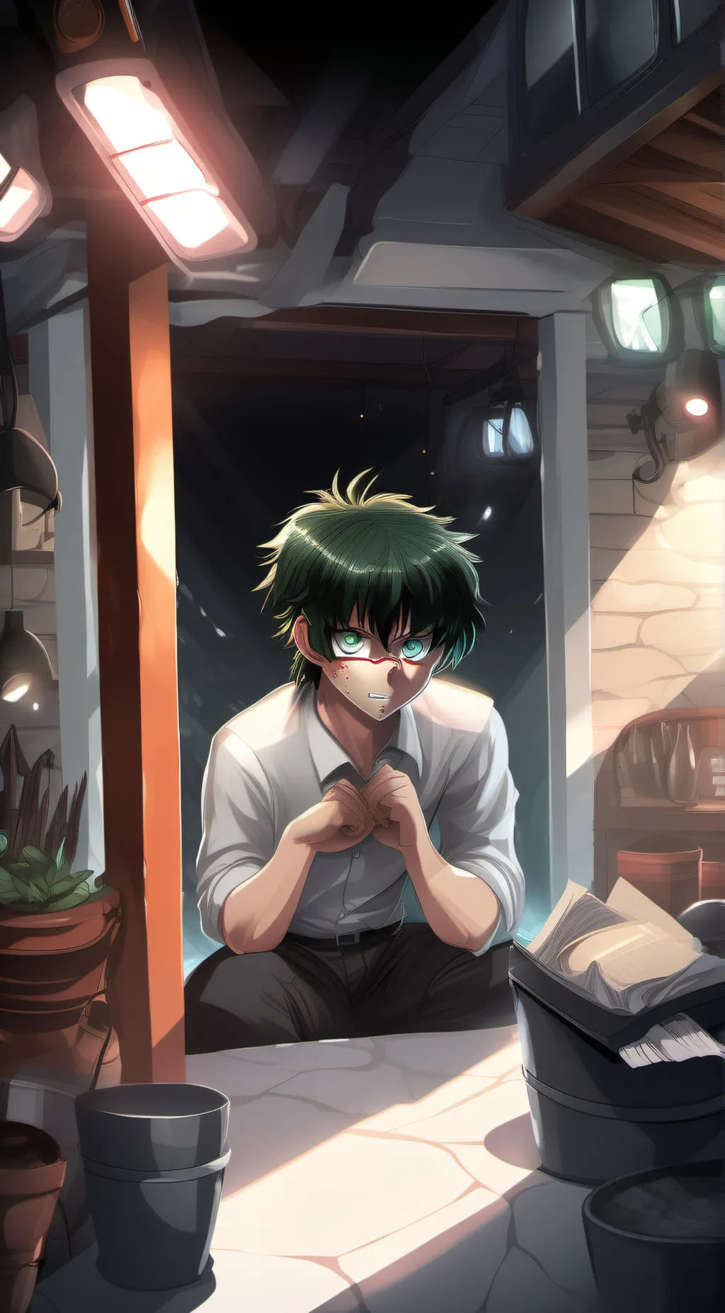 ai character: mafia boss deku background