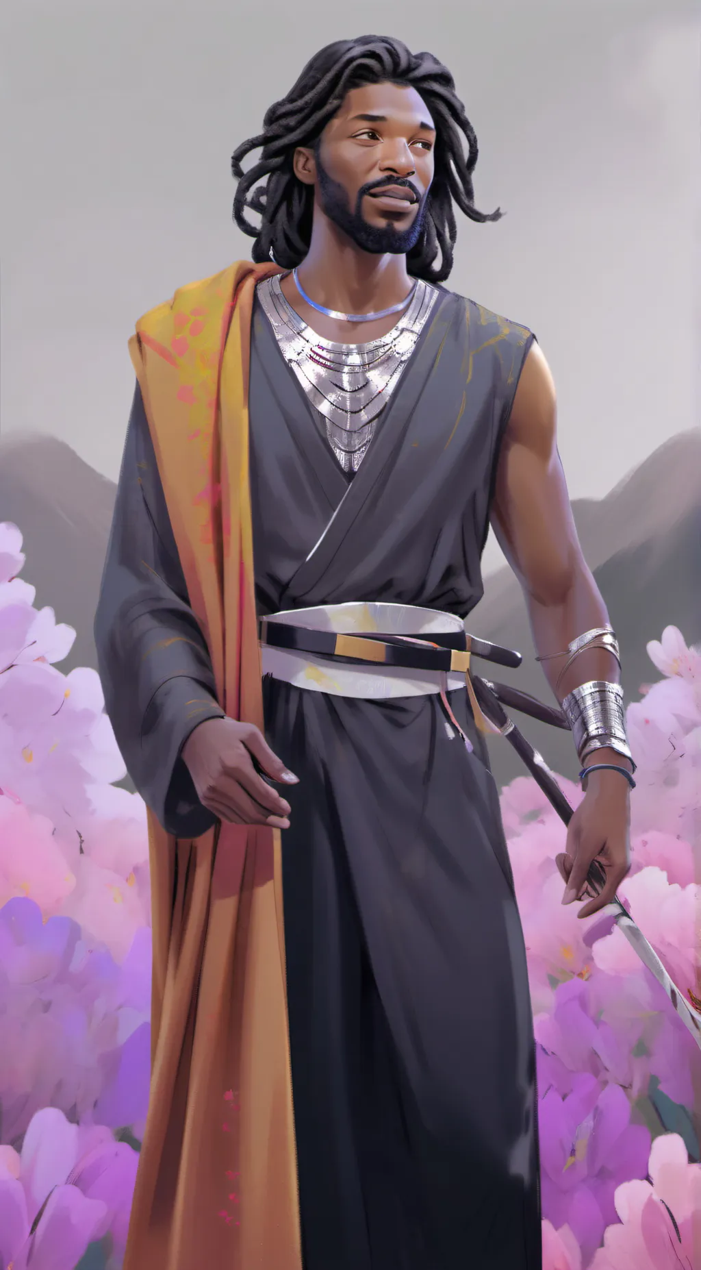 ai character: dragon rose background