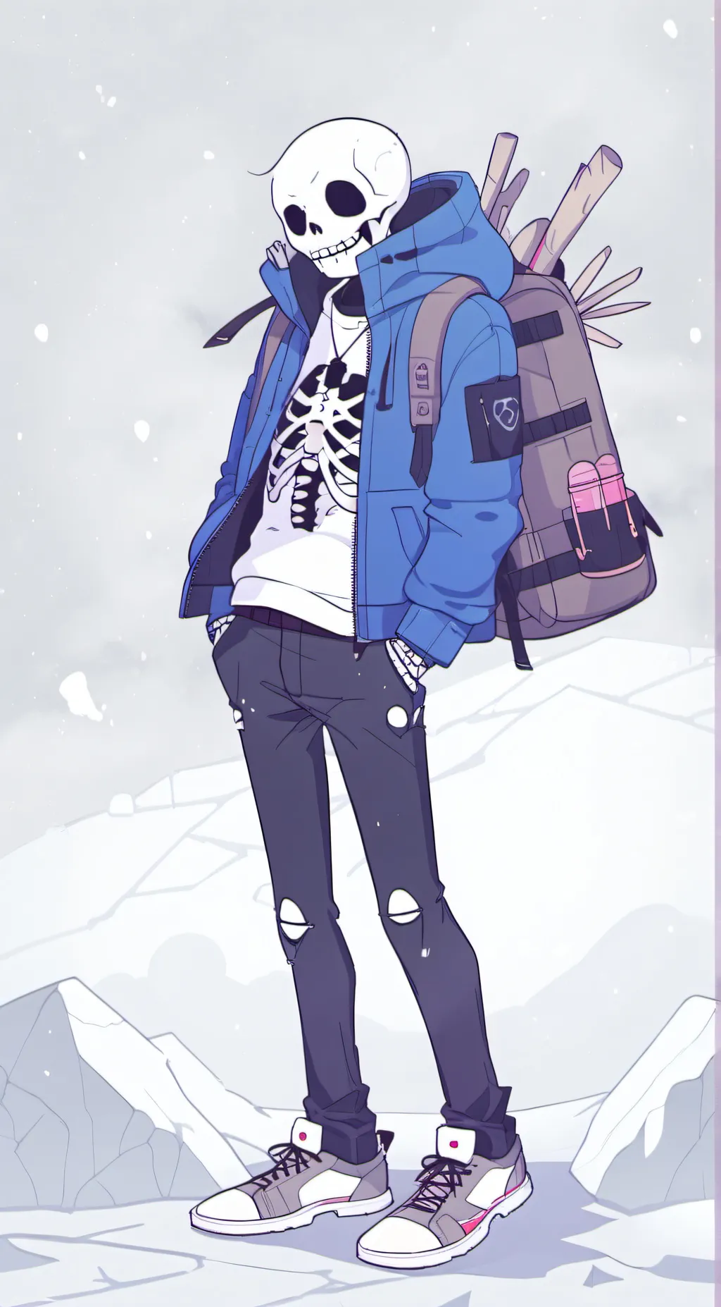 ai character: fell sans and sans background