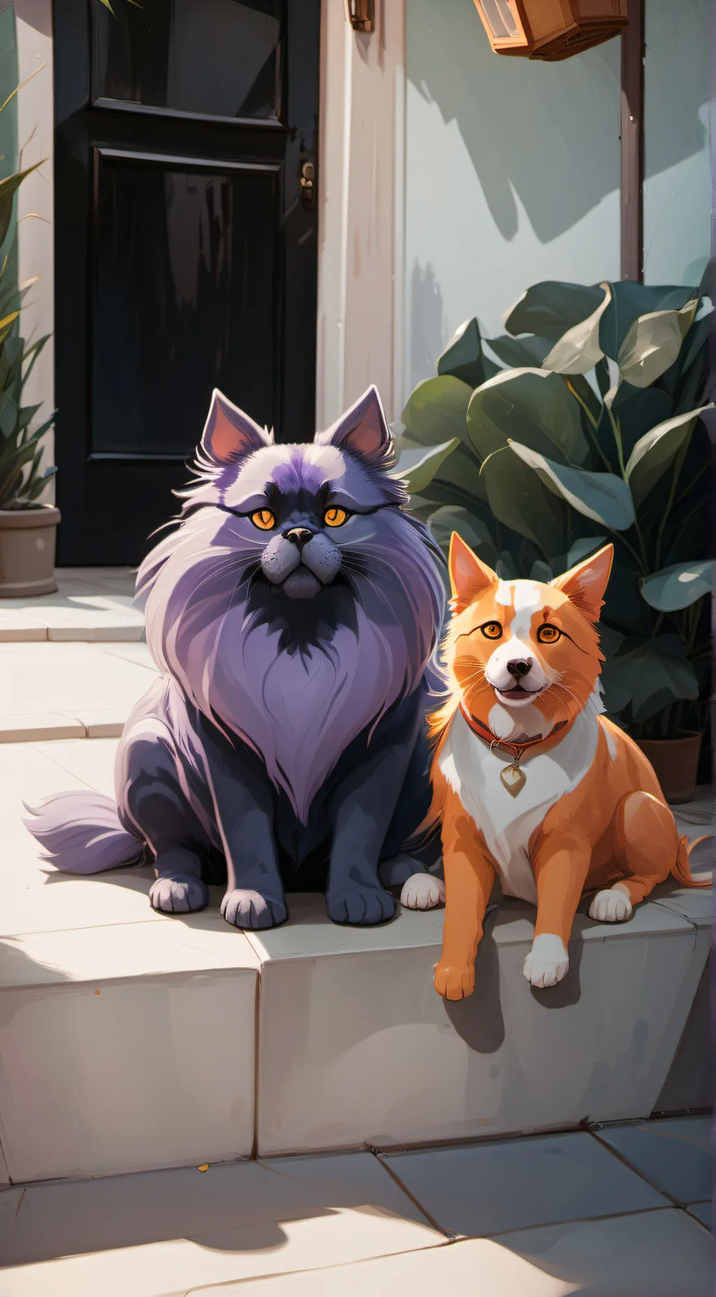 ai character: dogday and catnap background