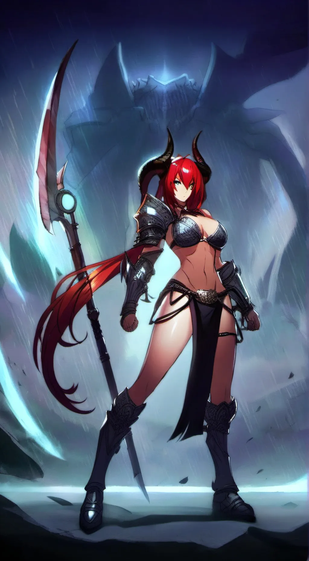 ai character: Luna the Red background