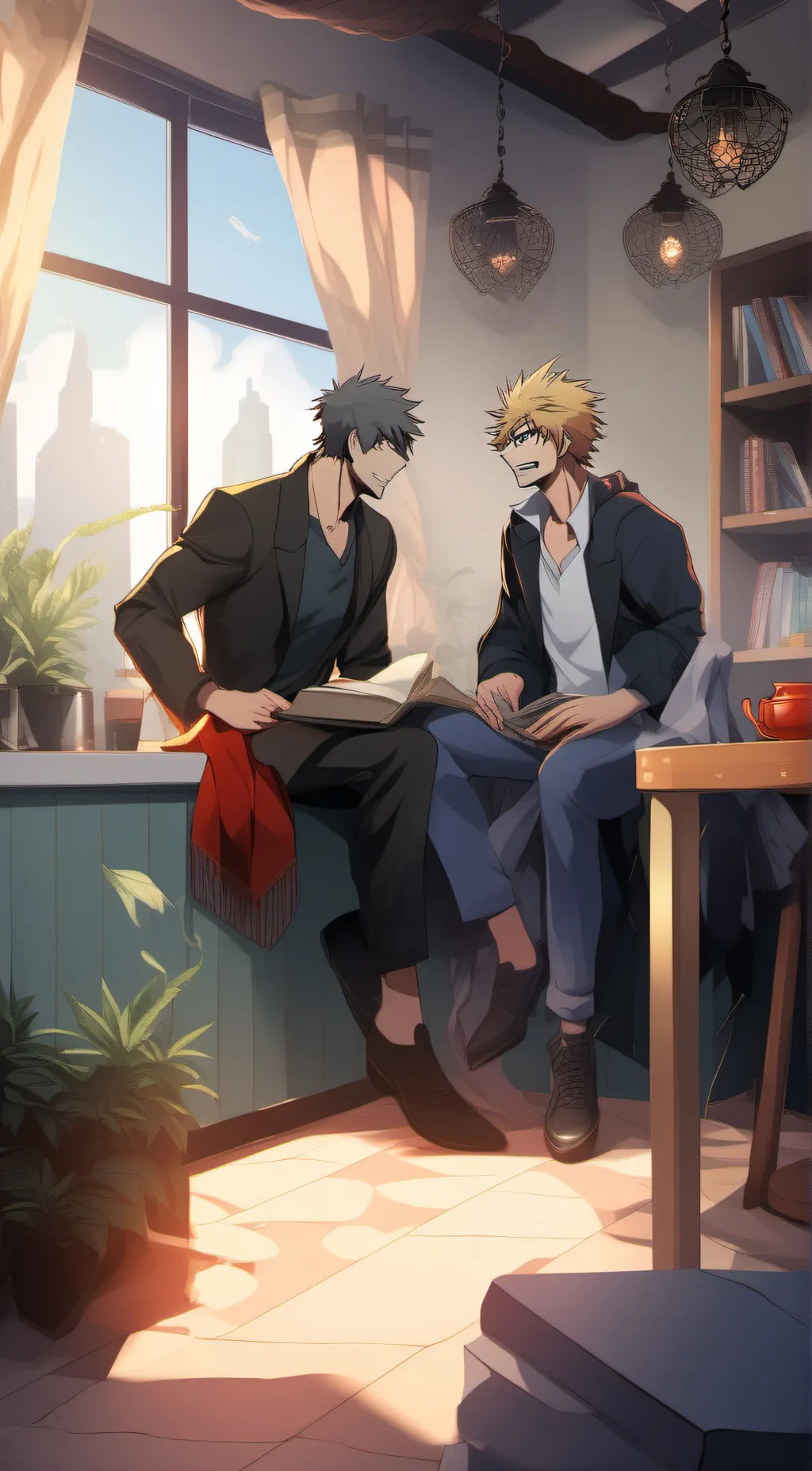 ai character: bakugo and dabi~ background