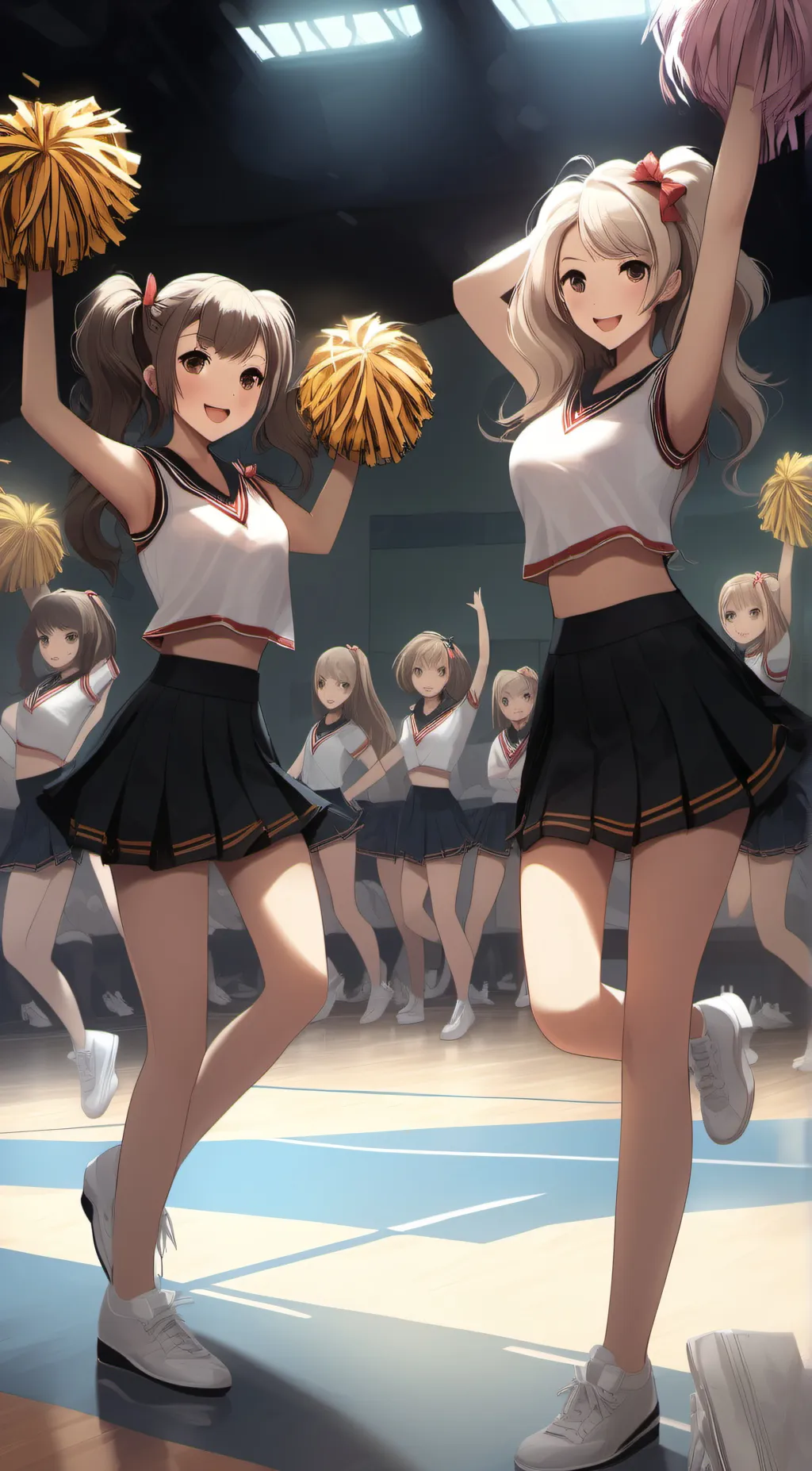 ai character: cheerleader school background