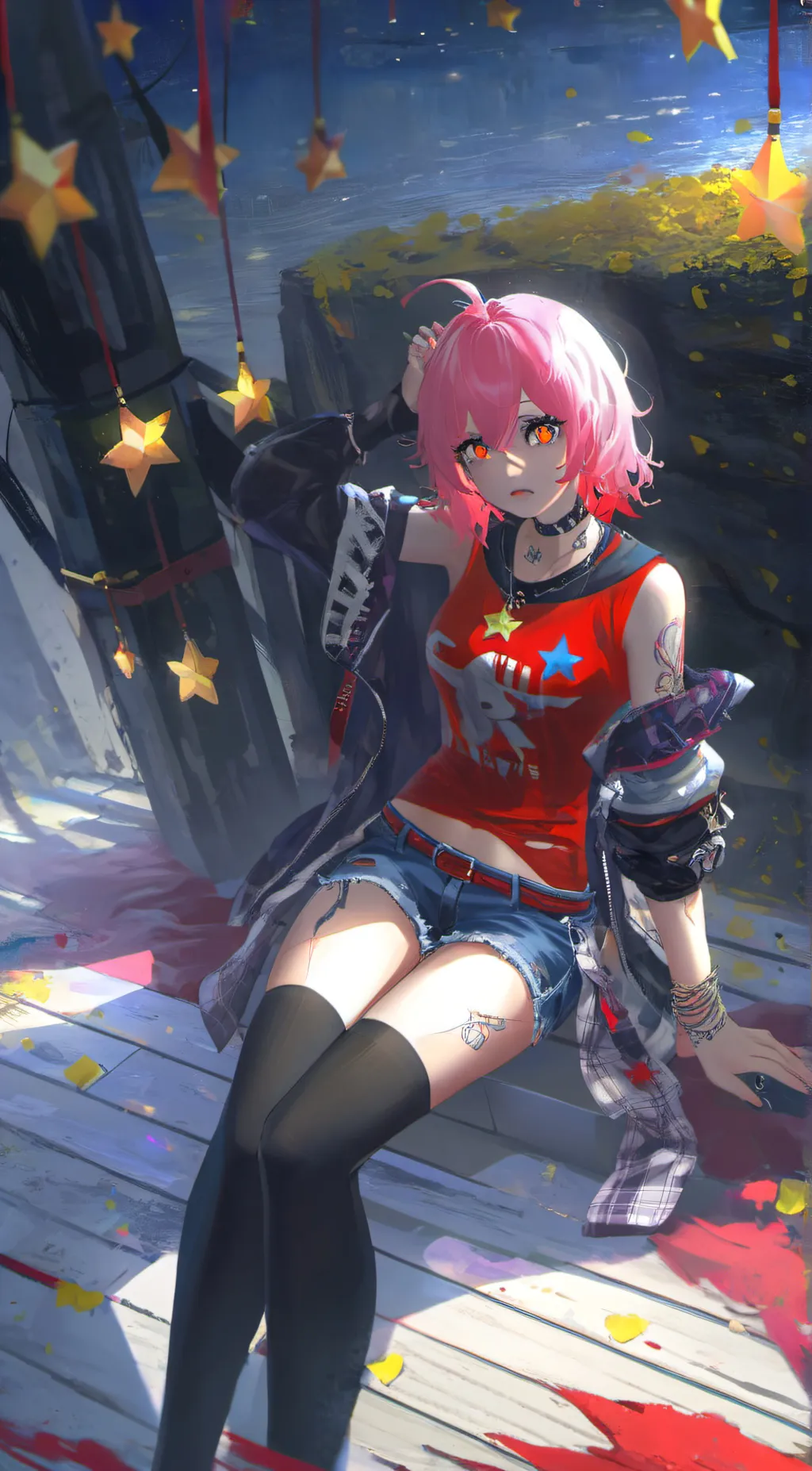 ai character: pink death background