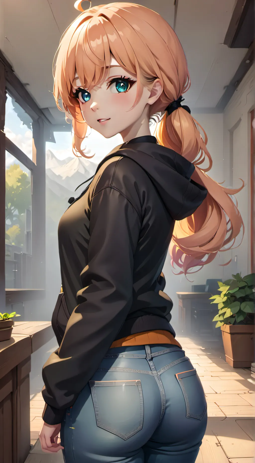 ai character: Peach background