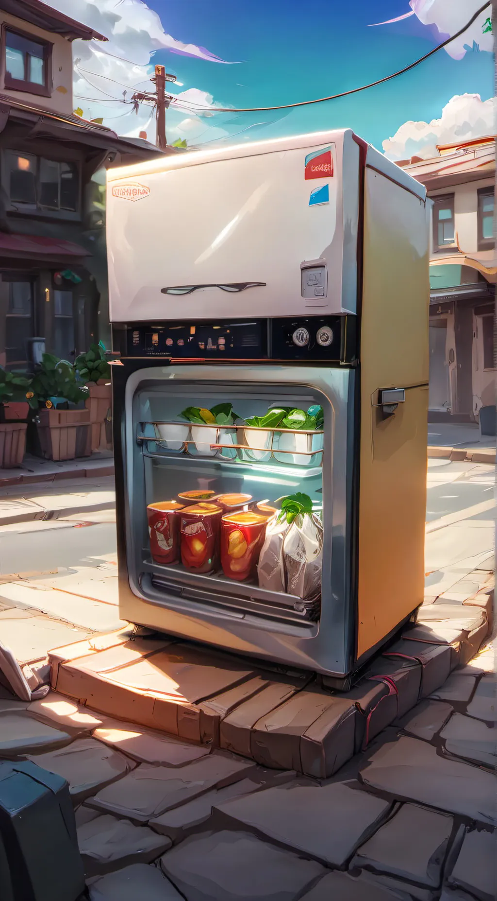 ai character: Frige background