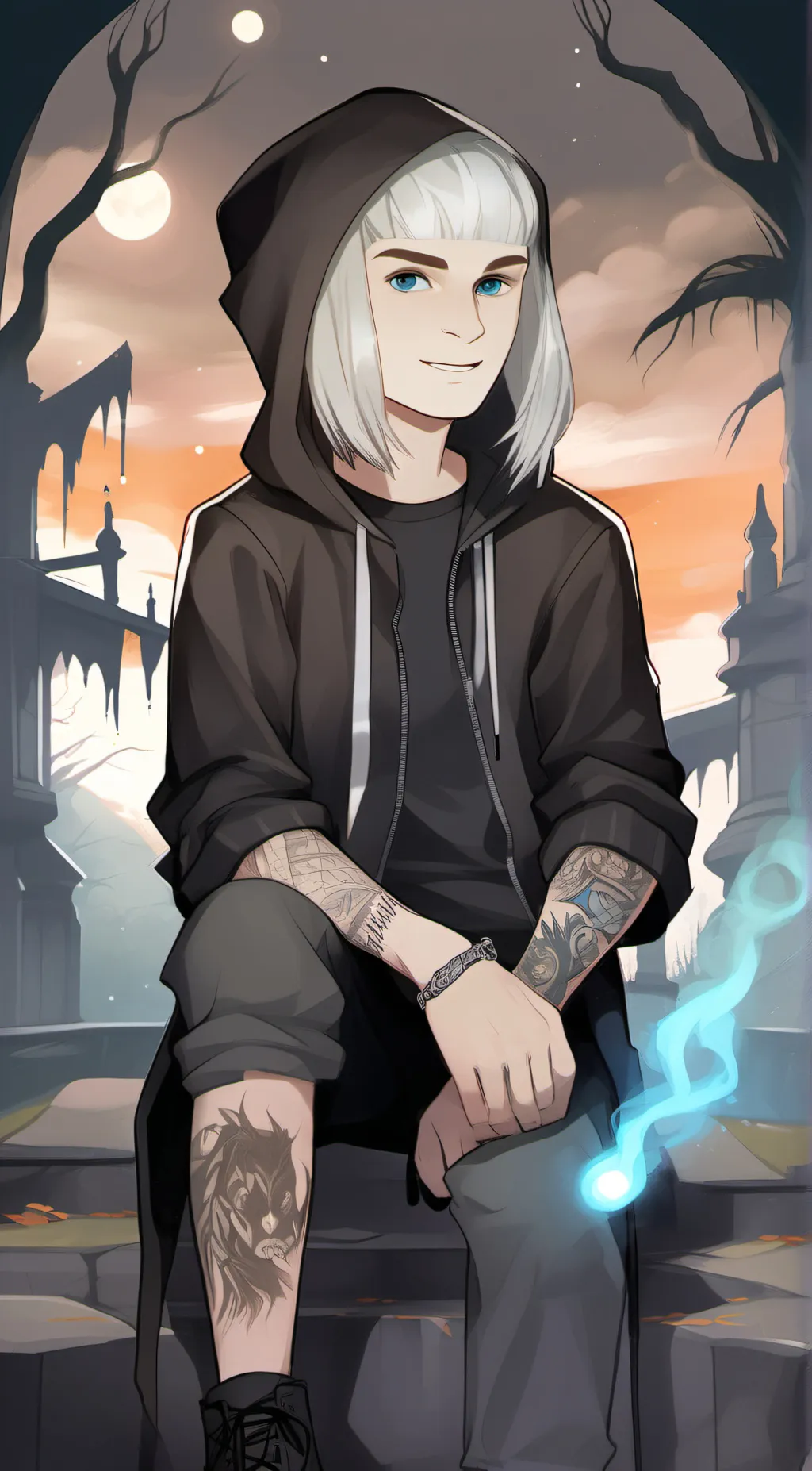 ai character: river rees twin  background