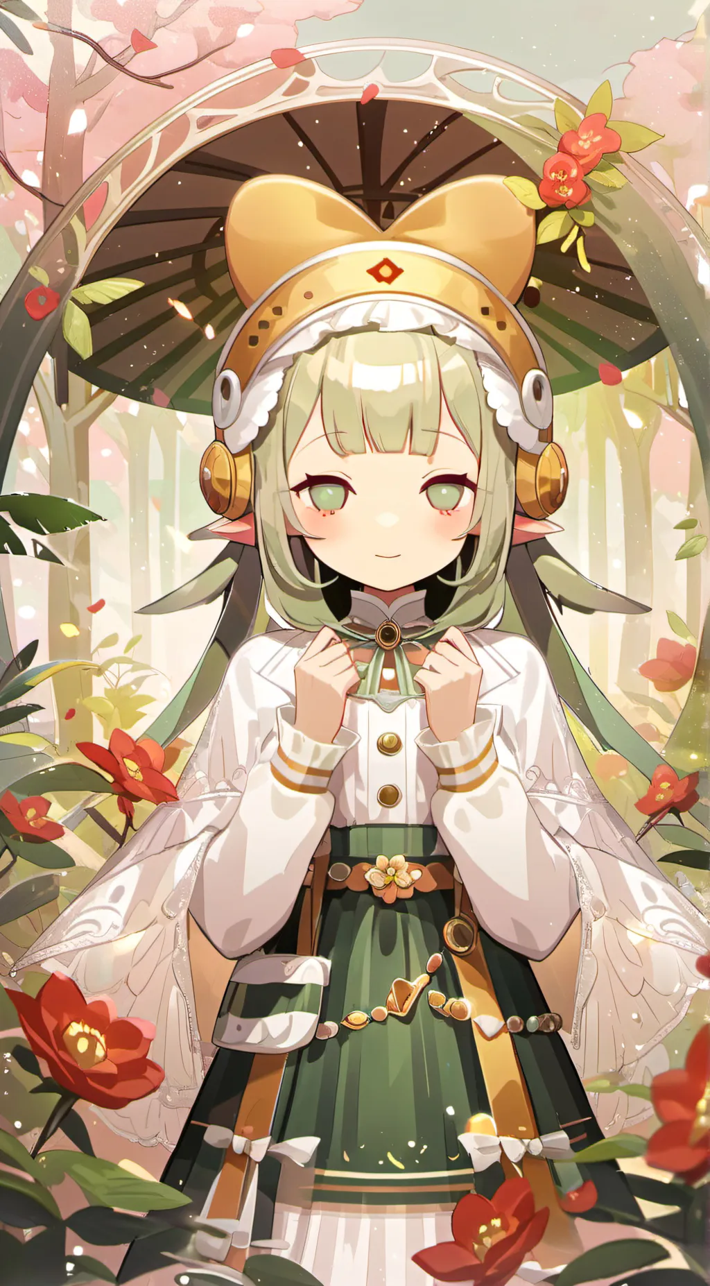 ai character: Green  background