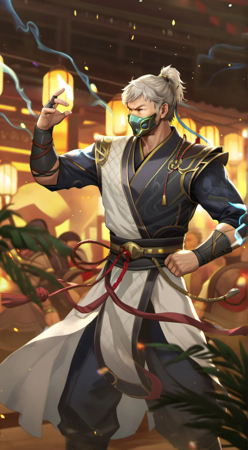 ai character: Smoke background