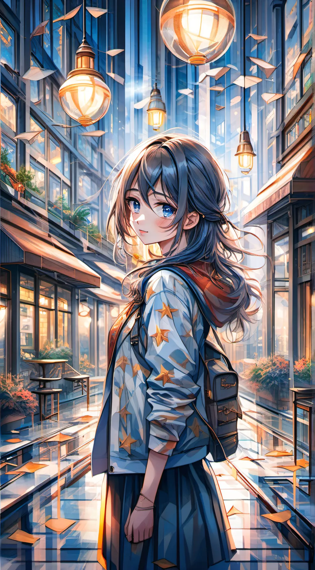 ai character: Cute girl 1.2 background