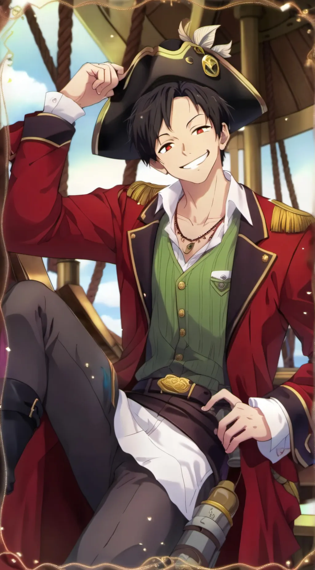 ai character: Luffy D Money background