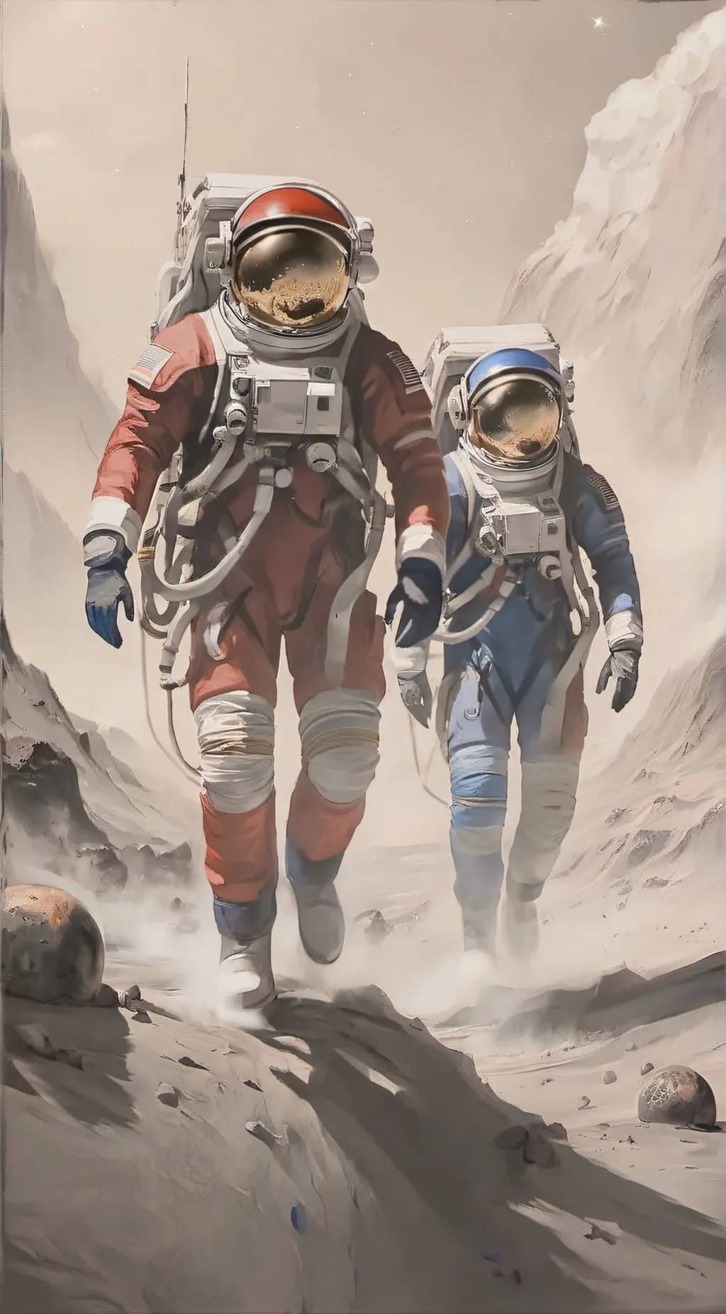 ai character: Red and Blue  background