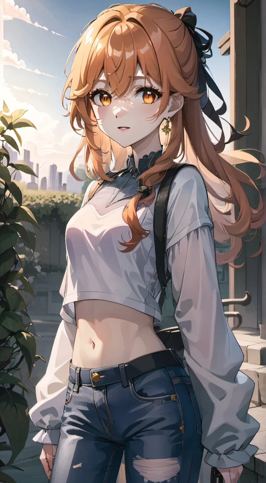 ai character: Orange background